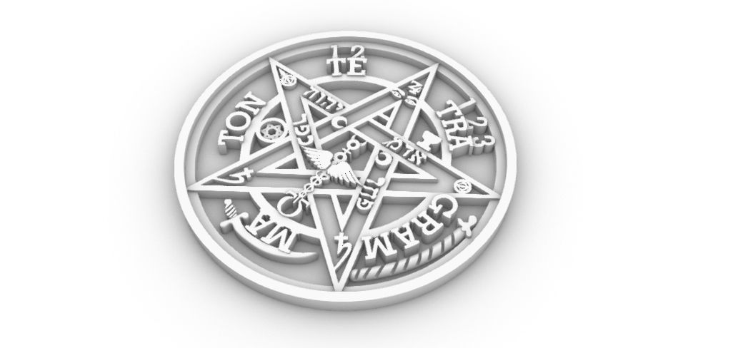 Pentagrama-Tetragrama pentagram 3D print model_1