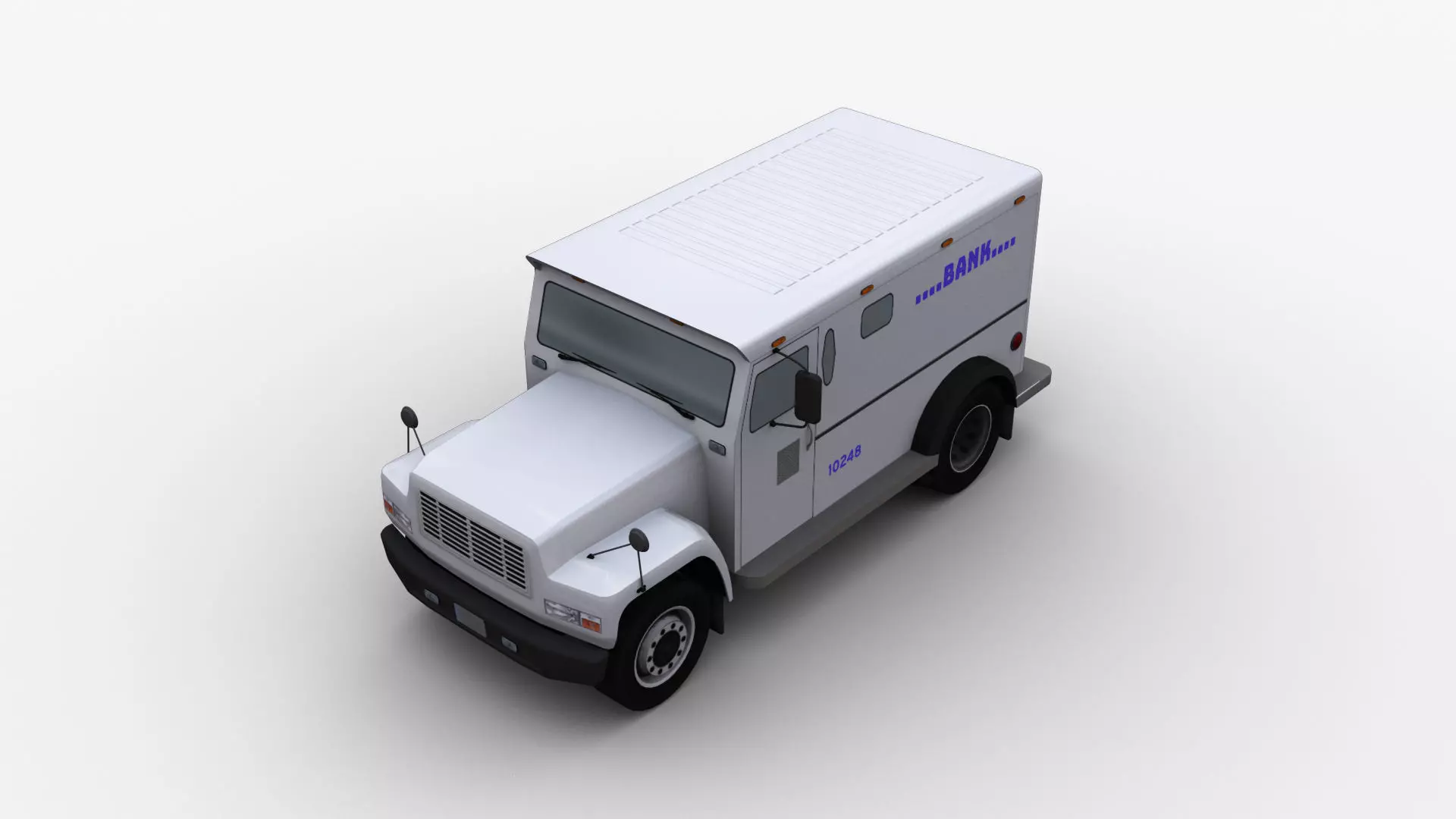 Bank Truck Lowpoly Low-poly 3D model