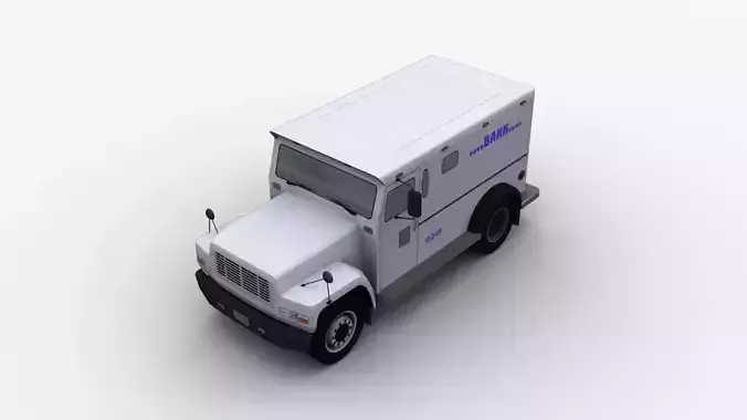 Bank Truck Lowpoly Low-poly 3D model