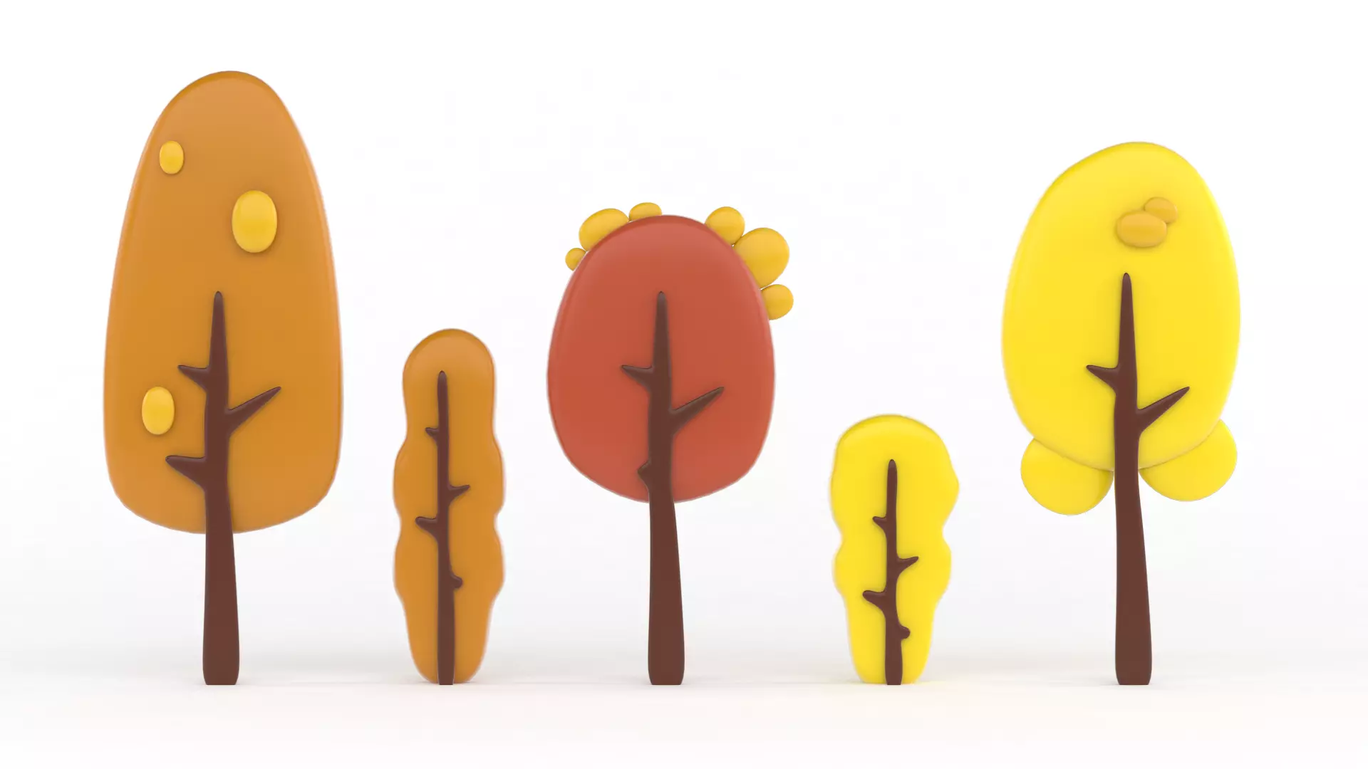 Cartoon Trees Free 3D model