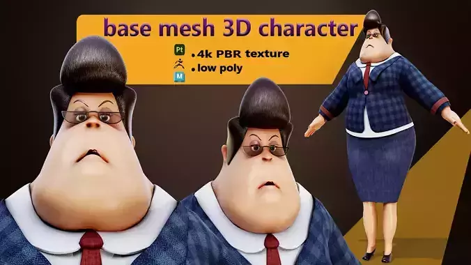 Cartoon Madam character Model