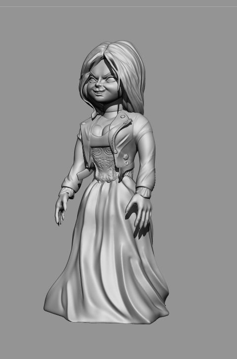 Tiffany woman in wedding dress 3D print model_5