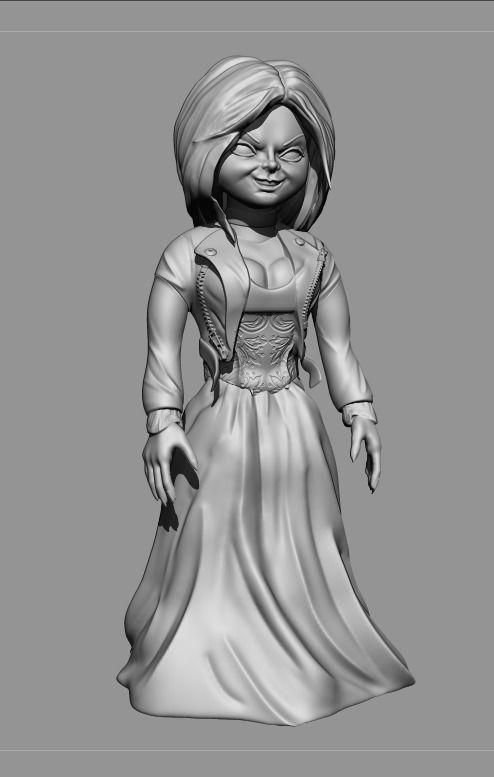 Tiffany woman in wedding dress 3D print model_2