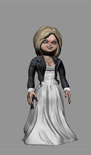 Tiffany woman in wedding dress 3D print model