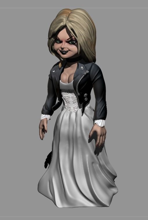 Tiffany woman in wedding dress 3D print model_1