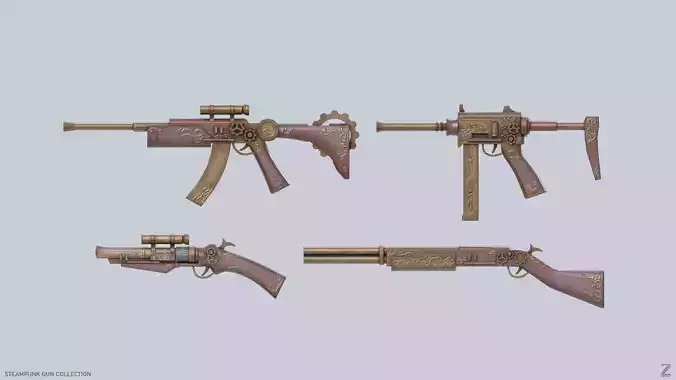 Steampunk guns collection