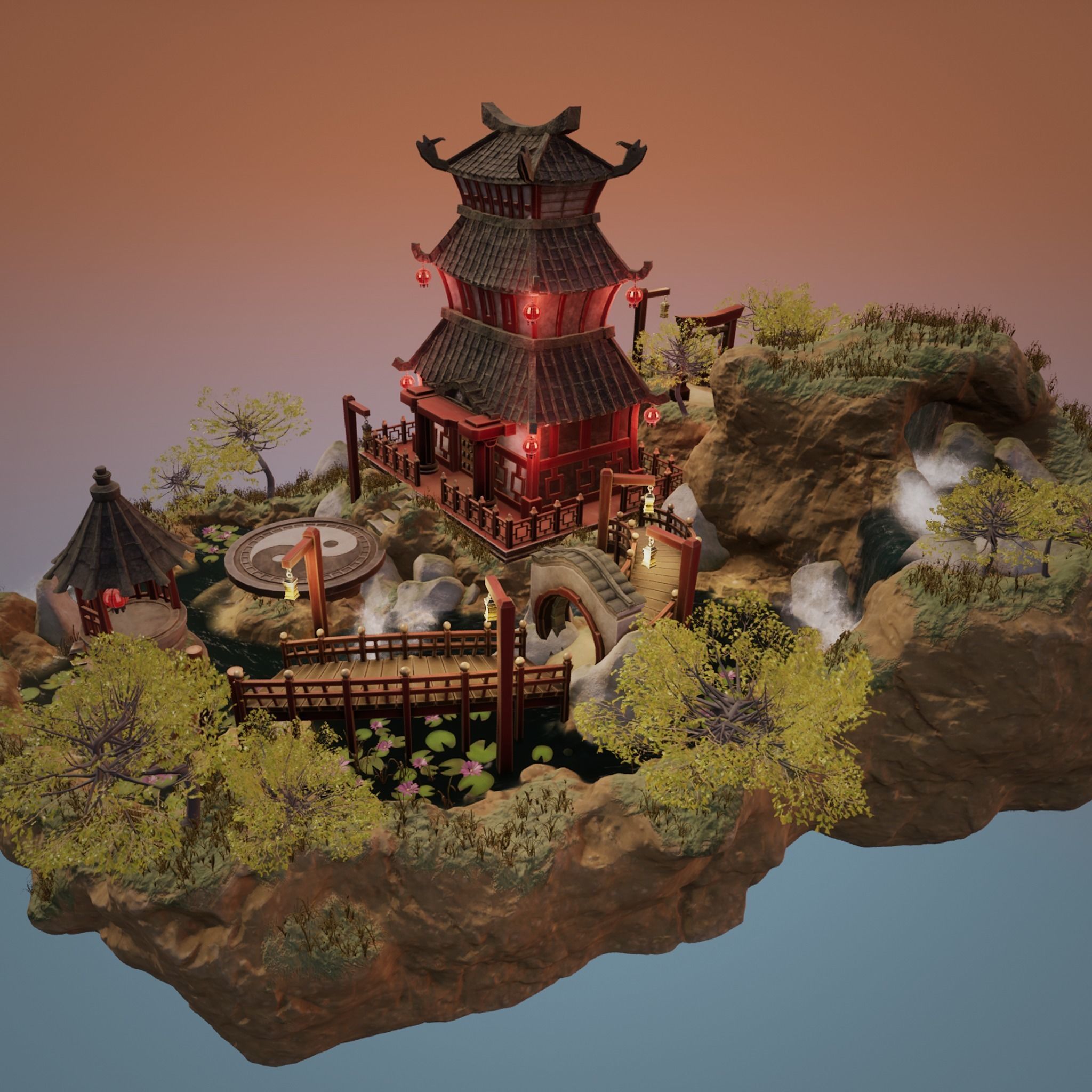 Blender 3 UE5 Oriental Imperial 3D Environment Game Design 3D model_4