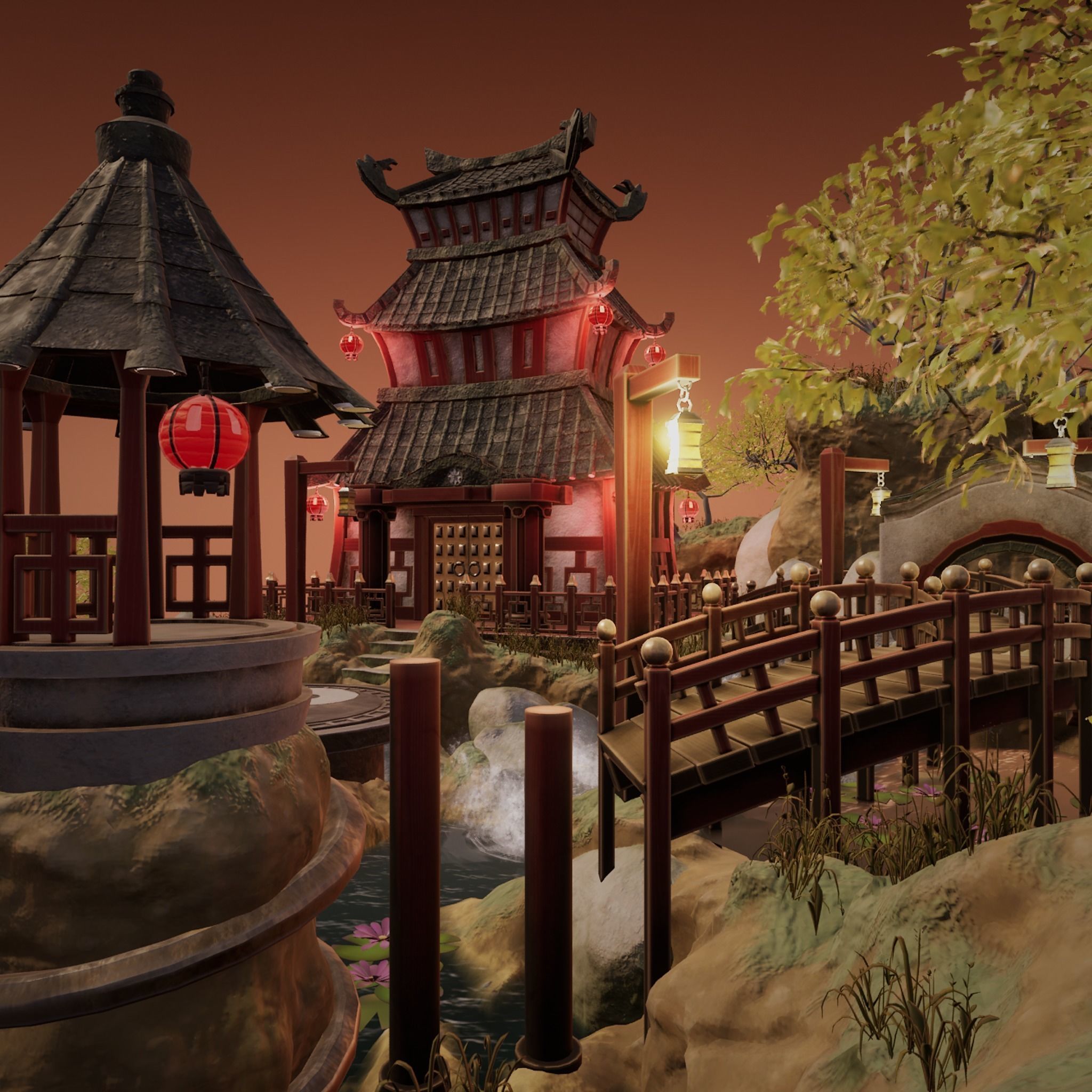 Blender 3 UE5 Oriental Imperial 3D Environment Game Design 3D model_5