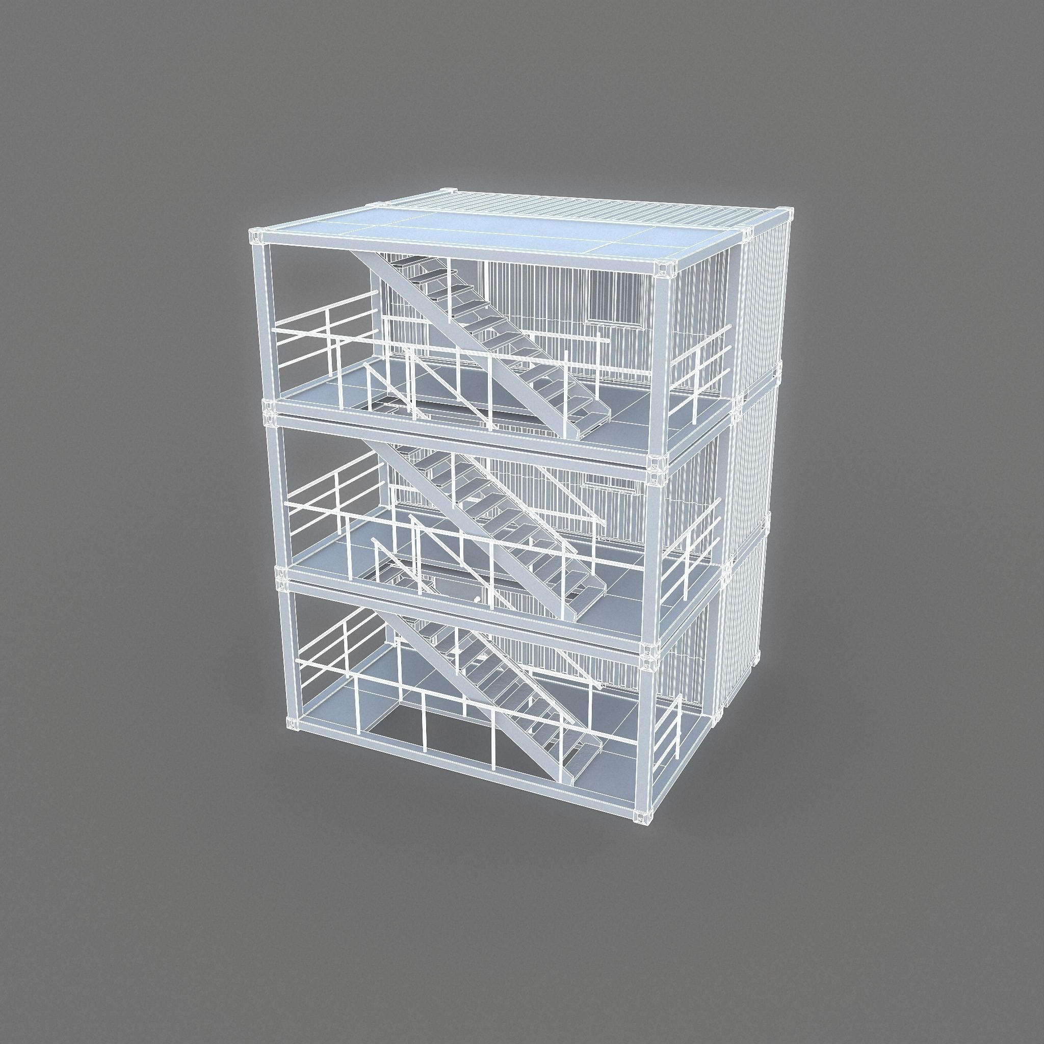 Construction Site Office Game Ready Low-poly 3D model_9