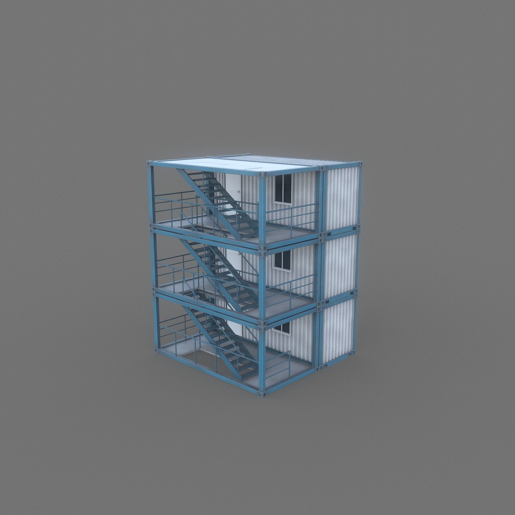 Construction Site Office Game Ready Low-poly 3D model_3