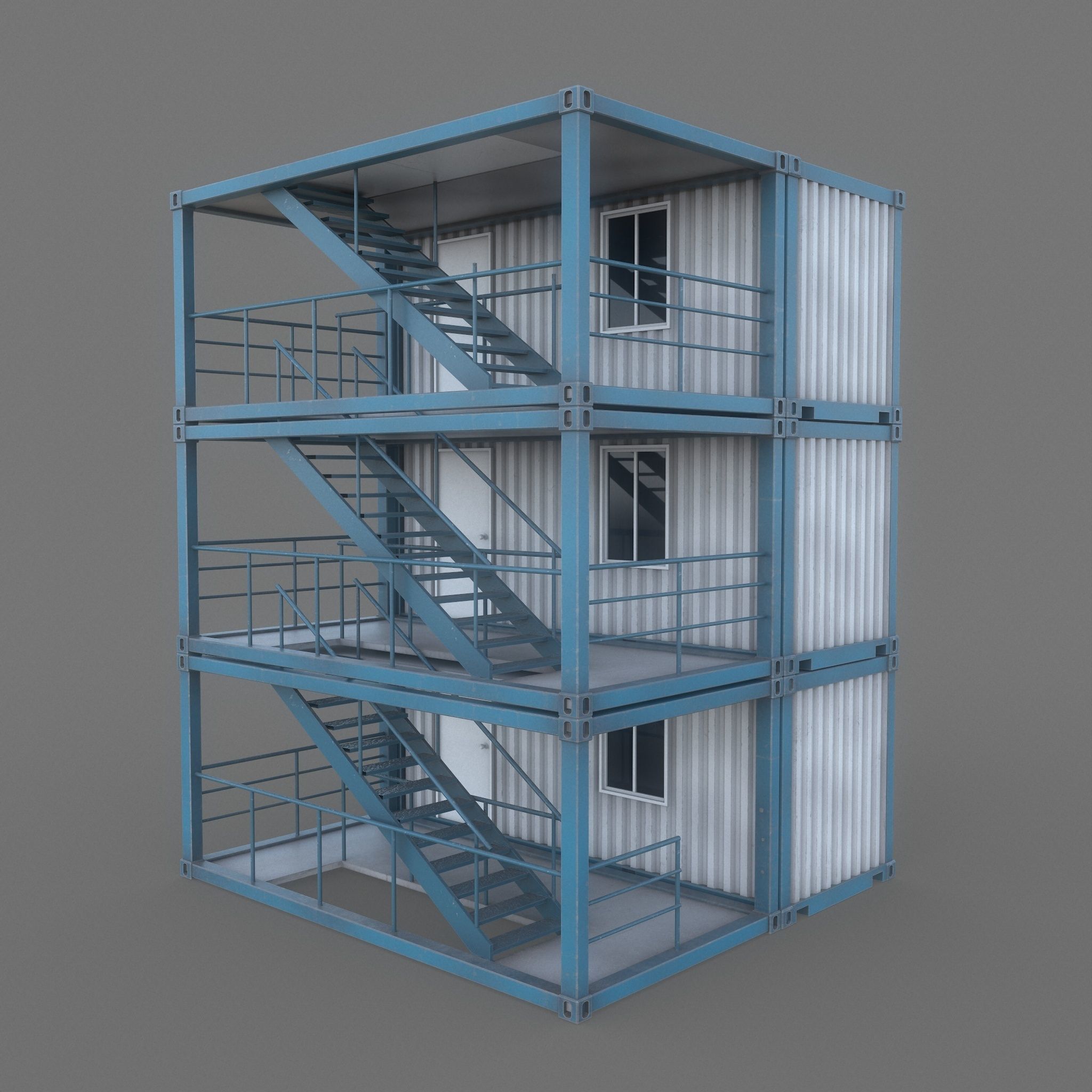 Construction Site Office Game Ready Low-poly 3D model_6