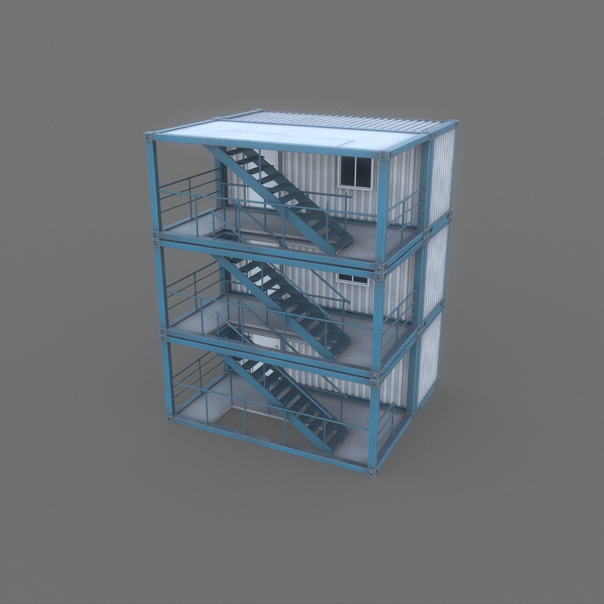 Construction Site Office Game Ready Low-poly 3D model_7