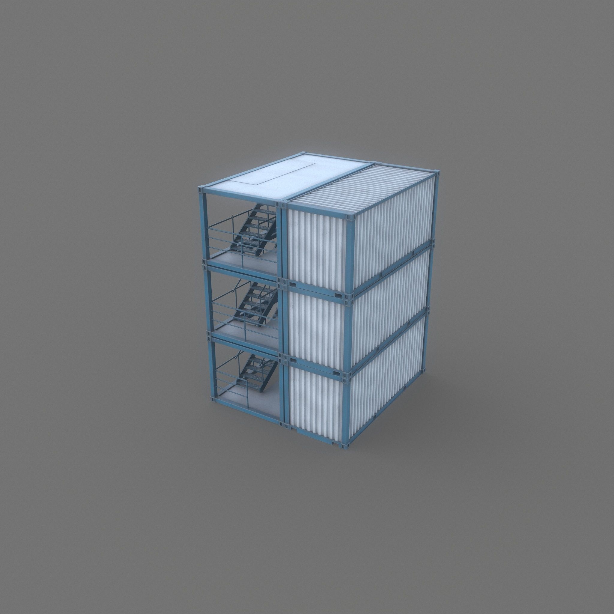 Construction Site Office Game Ready Low-poly 3D model_2