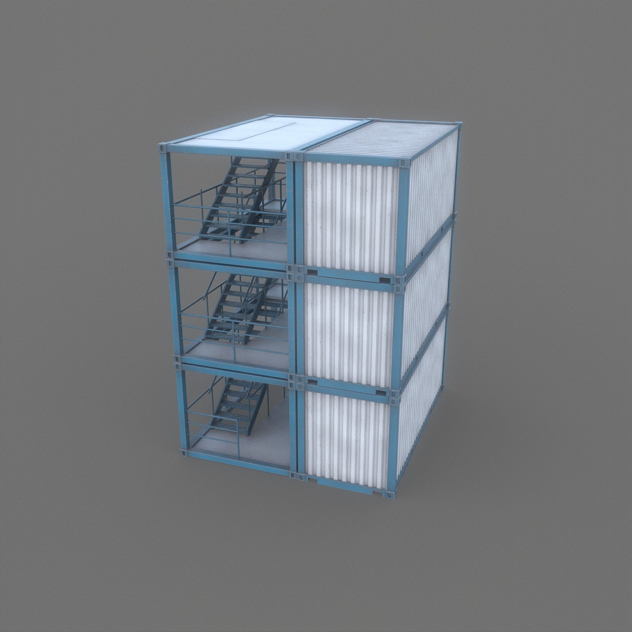 Construction Site Office Game Ready Low-poly 3D model_8