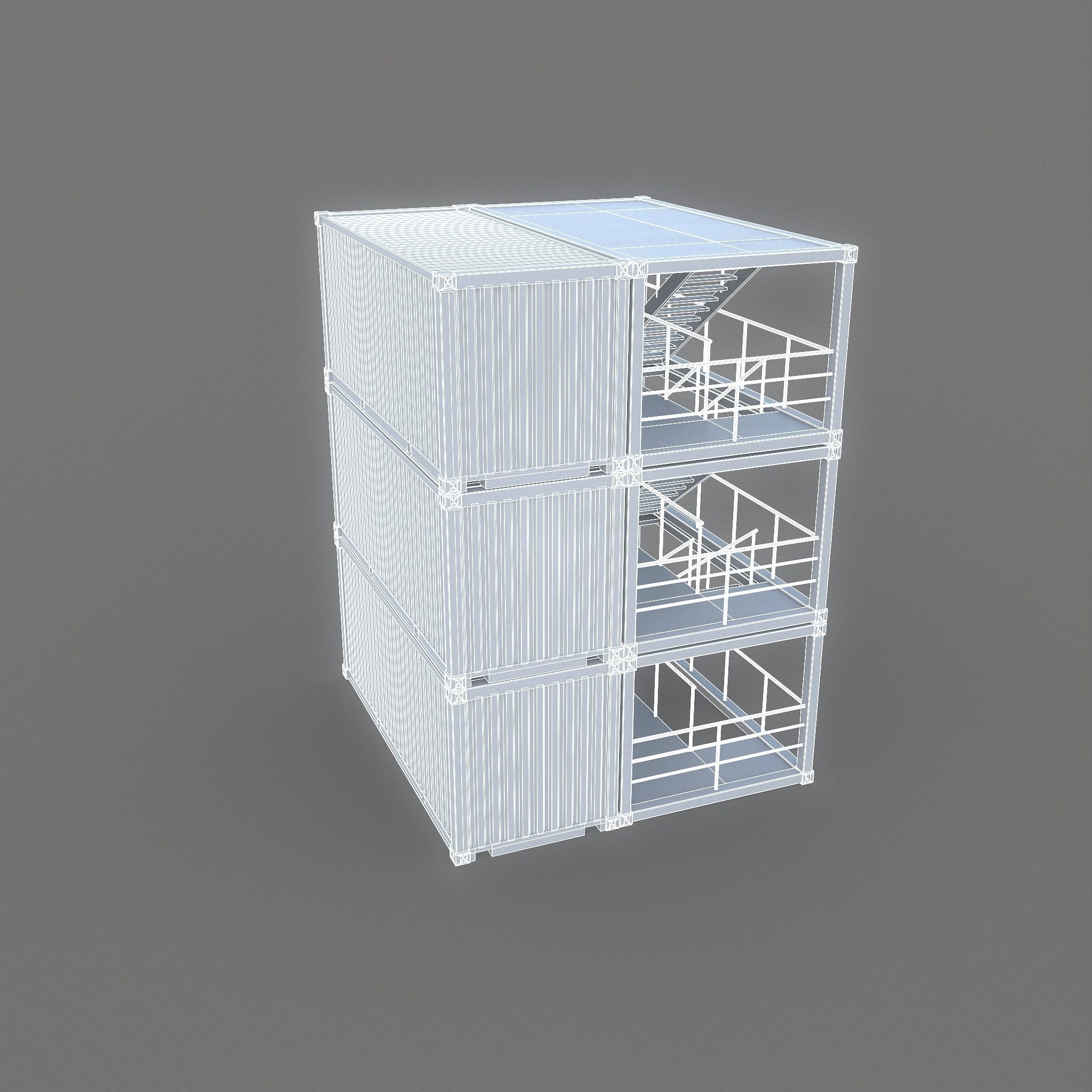 Construction Site Office Game Ready Low-poly 3D model_5