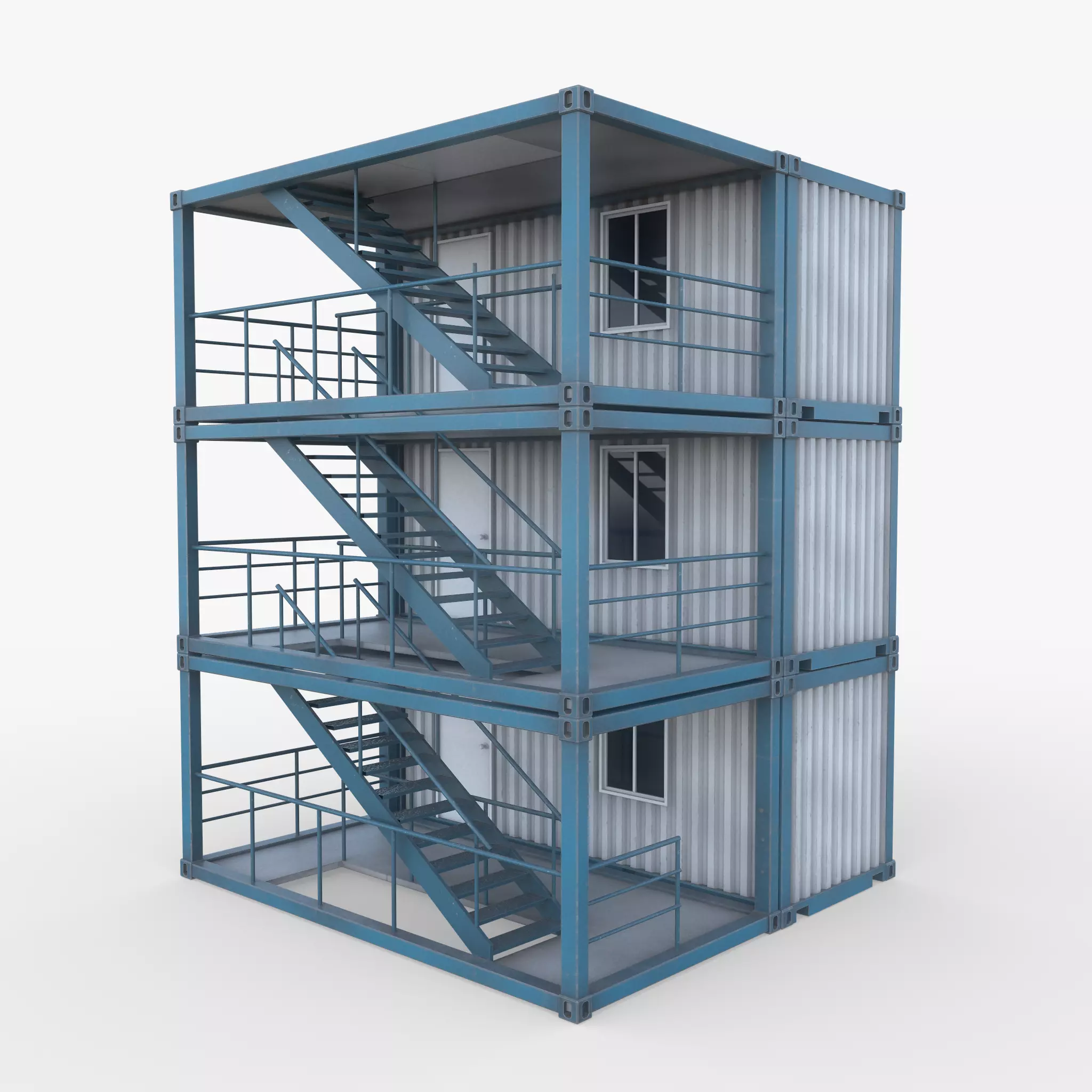 Construction Site Office Game Ready Low-poly 3D model_0