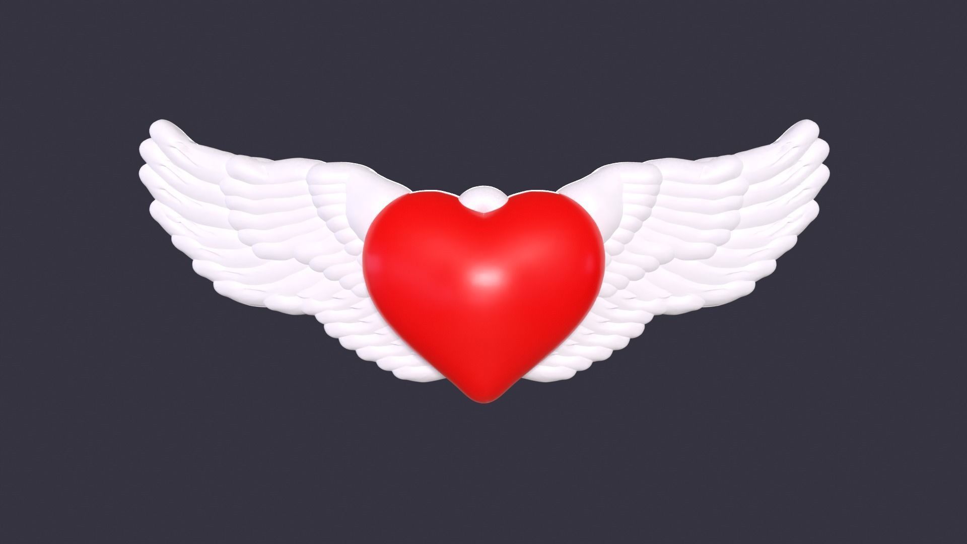 Wings Heart Free 3D model_1