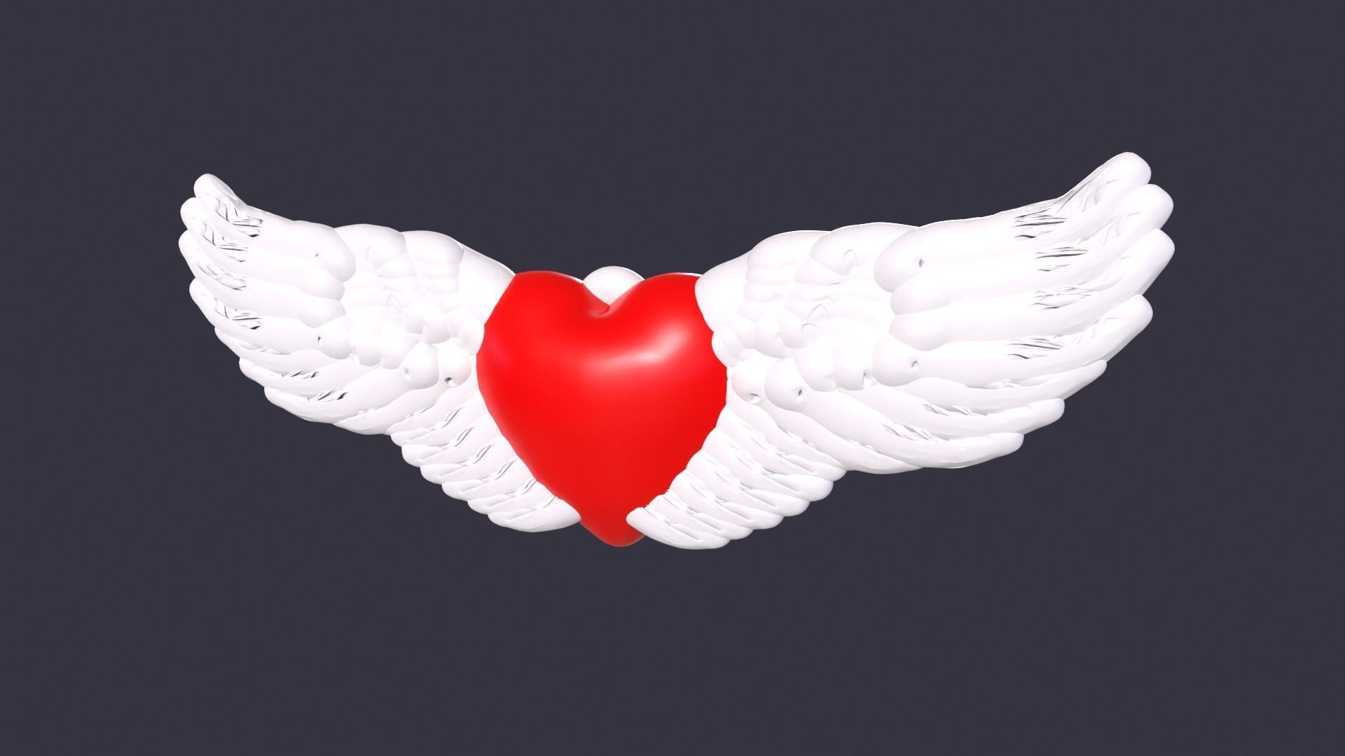 Wings Heart Free 3D model_4