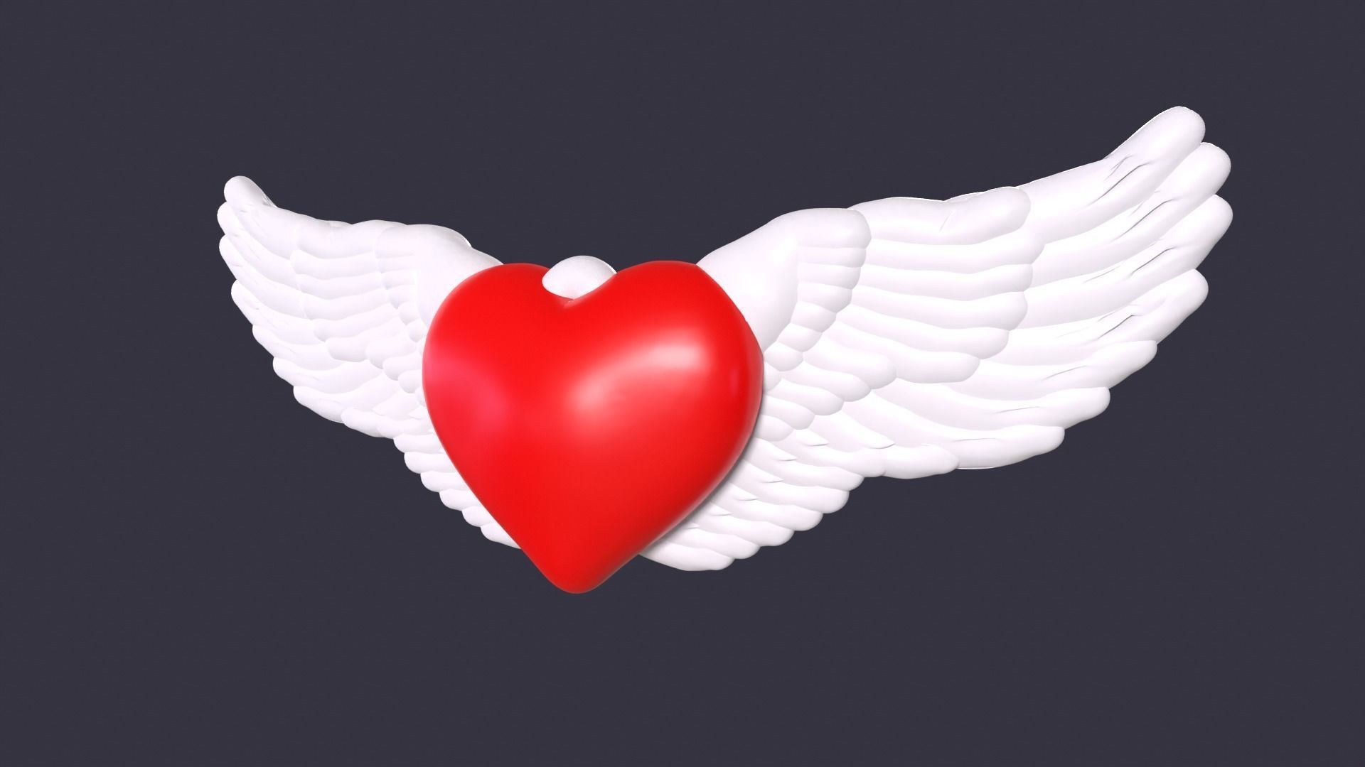 Wings Heart Free 3D model_2