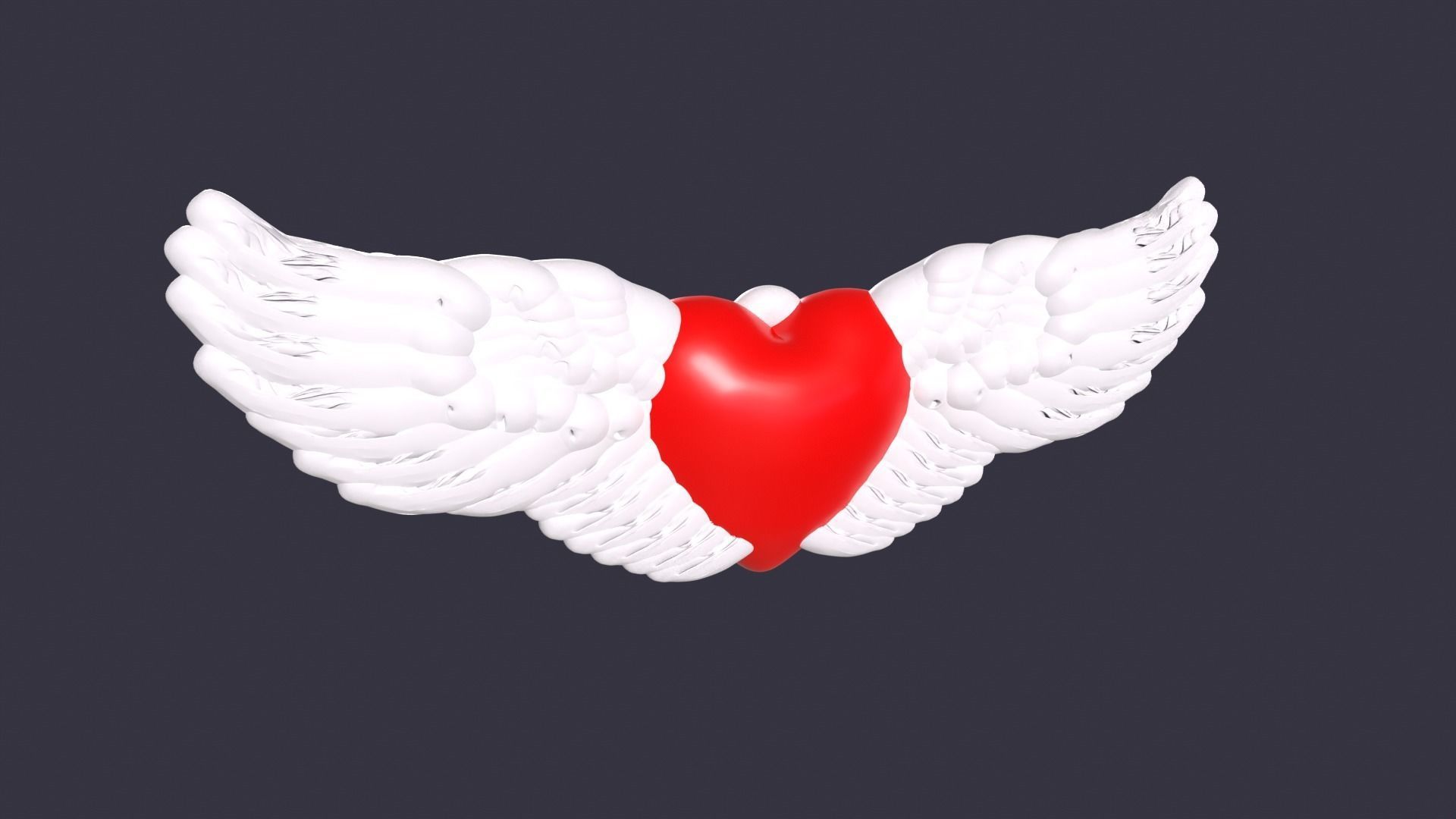 Wings Heart Free 3D model_3