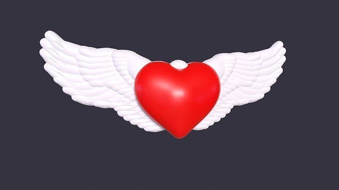 Wings Heart Free 3D model