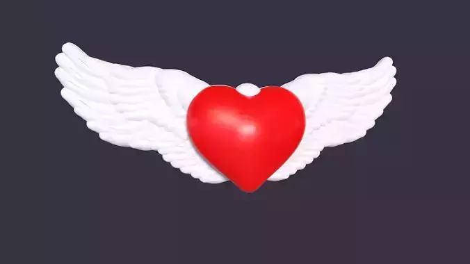 Wings Heart Free 3D model
