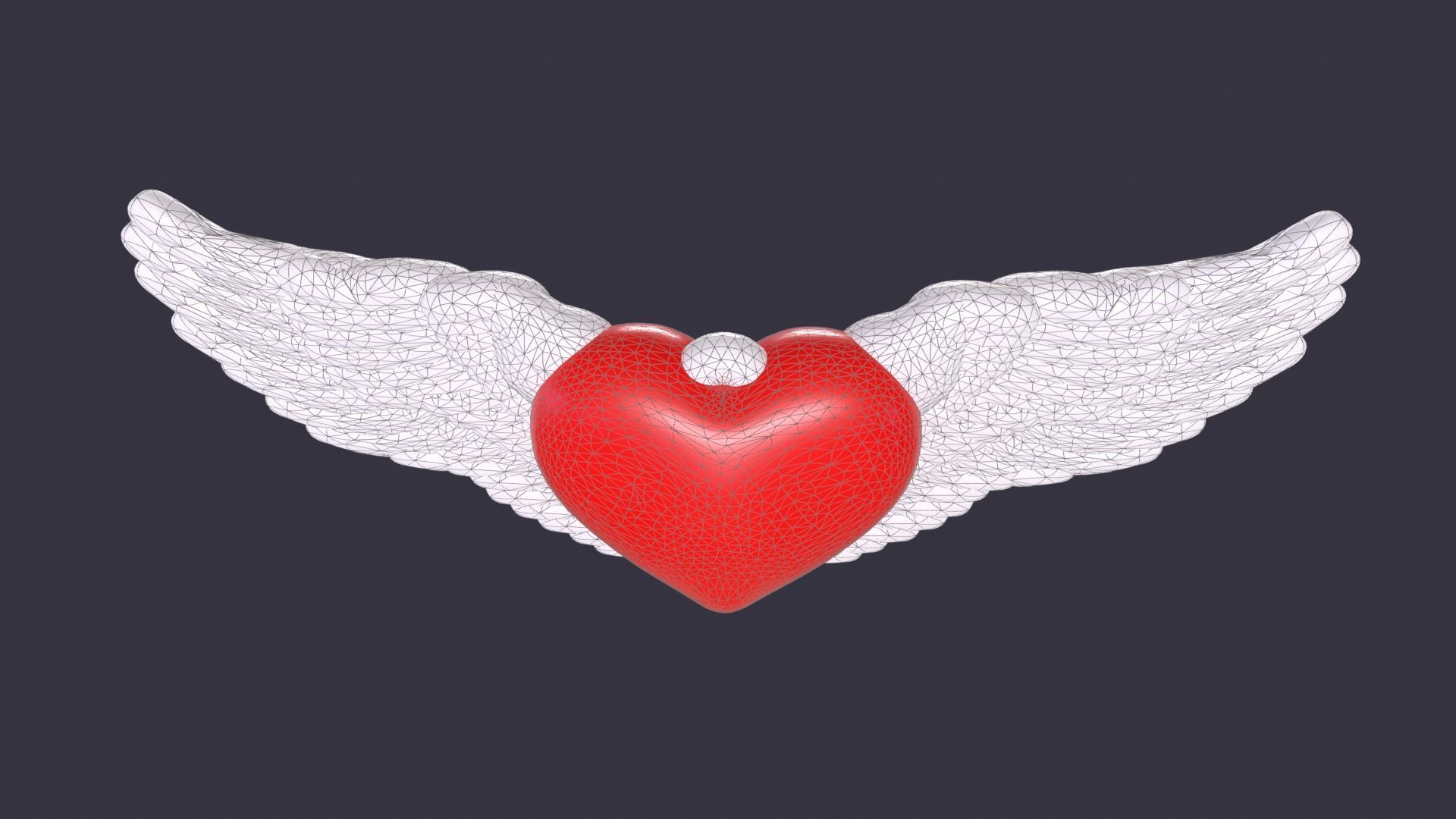 Wings Heart Free 3D model_7