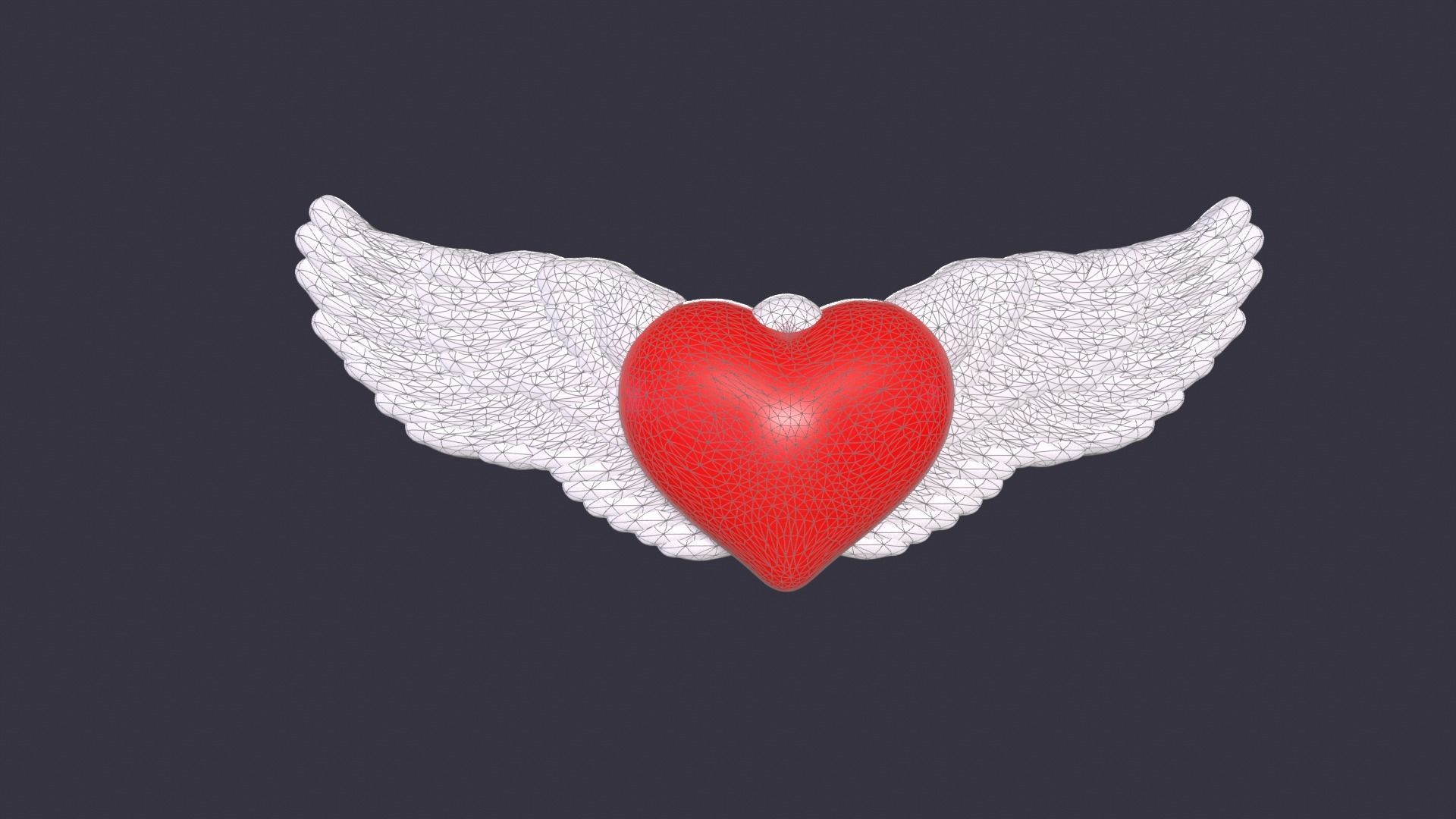 Wings Heart Free 3D model_5