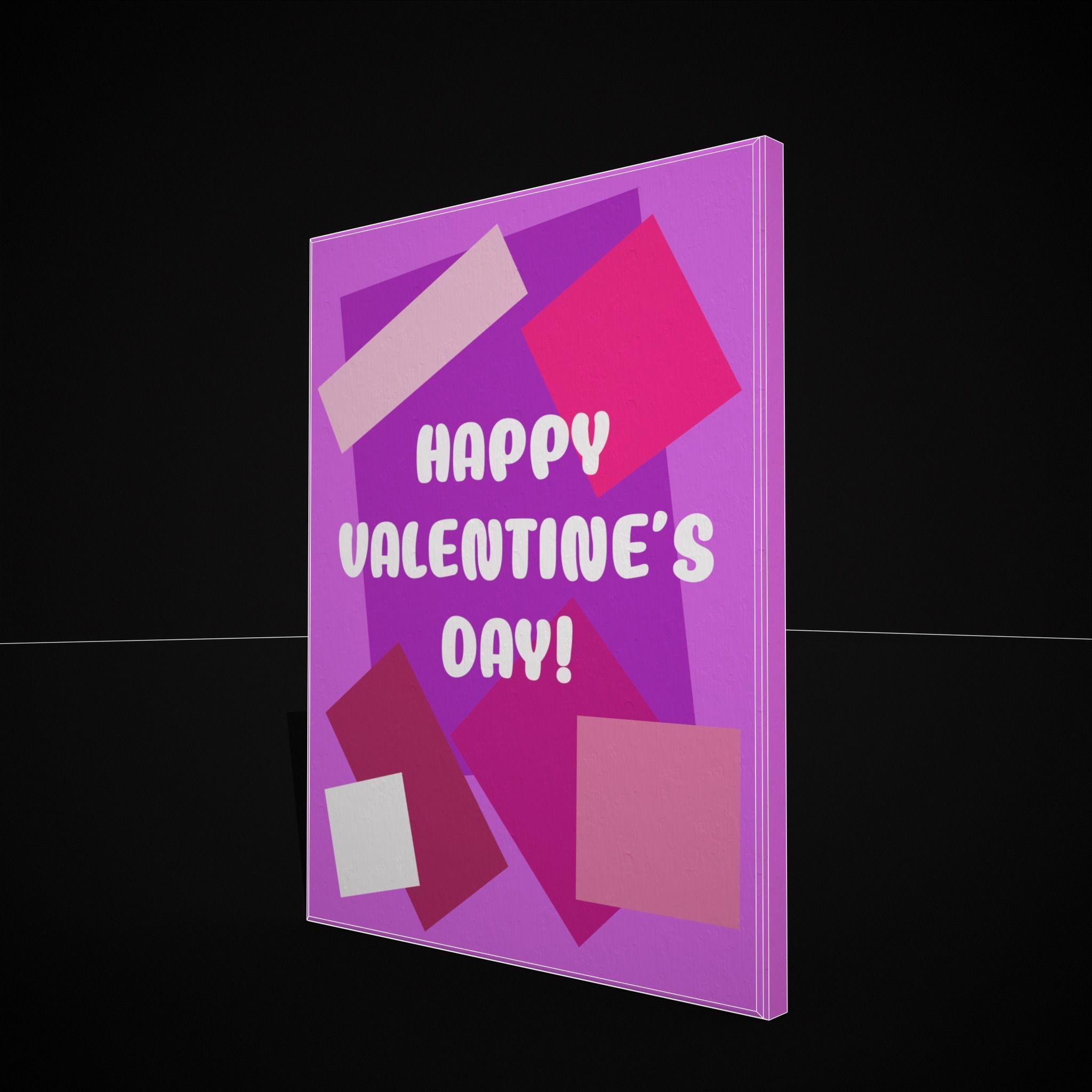 Happy Valentines Day Painting  Low-poly 3D model_7