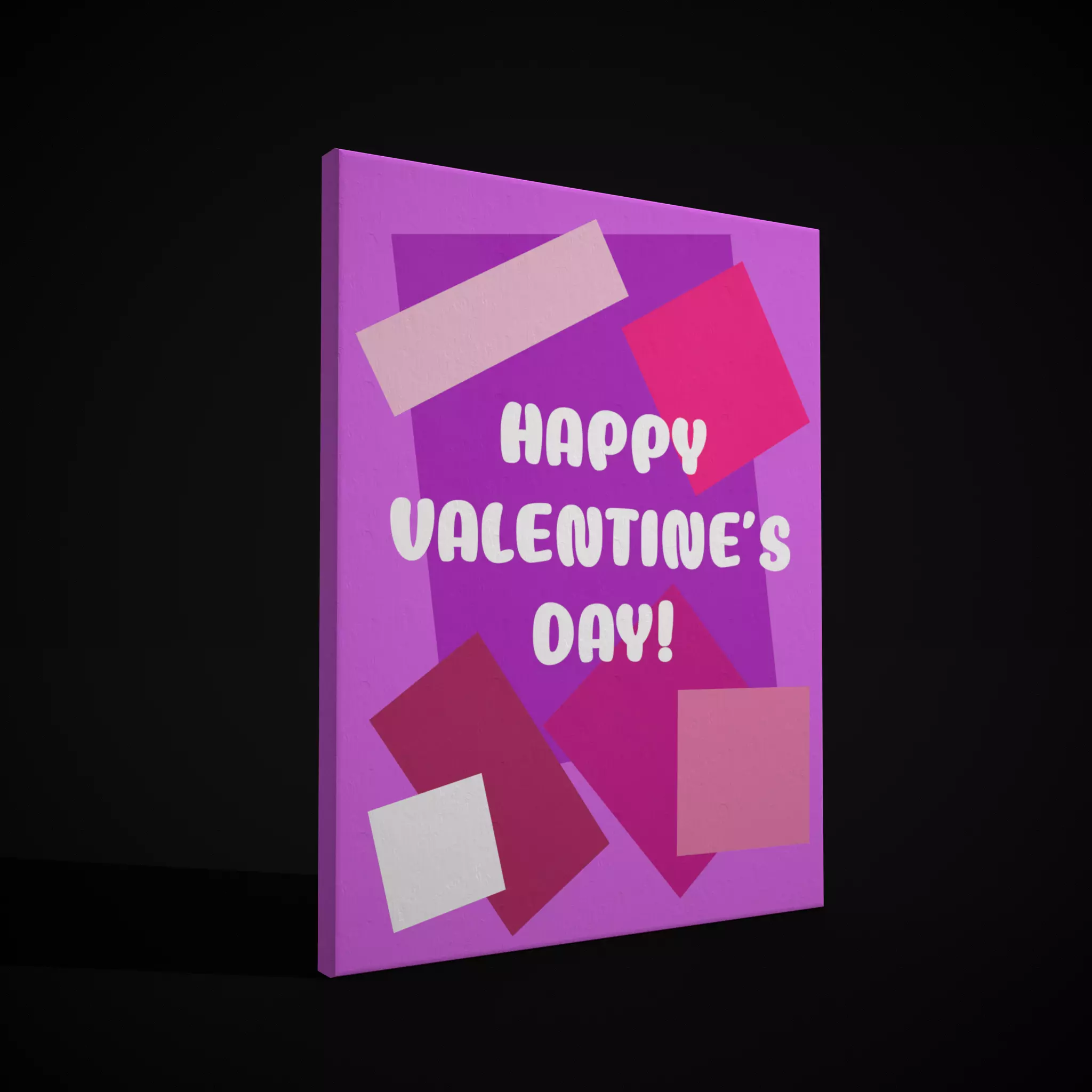 Happy Valentines Day Painting  Low-poly 3D model_0