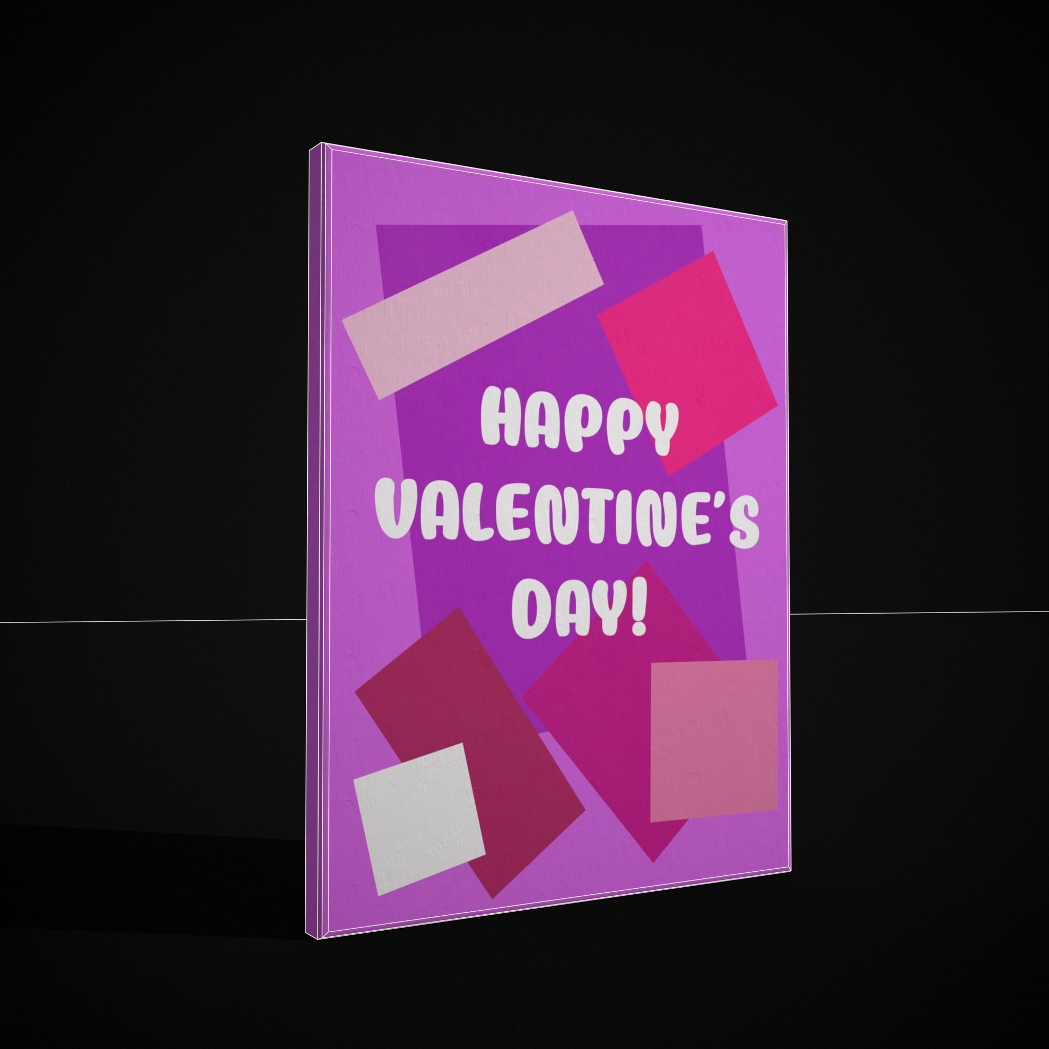 Happy Valentines Day Painting  Low-poly 3D model_2