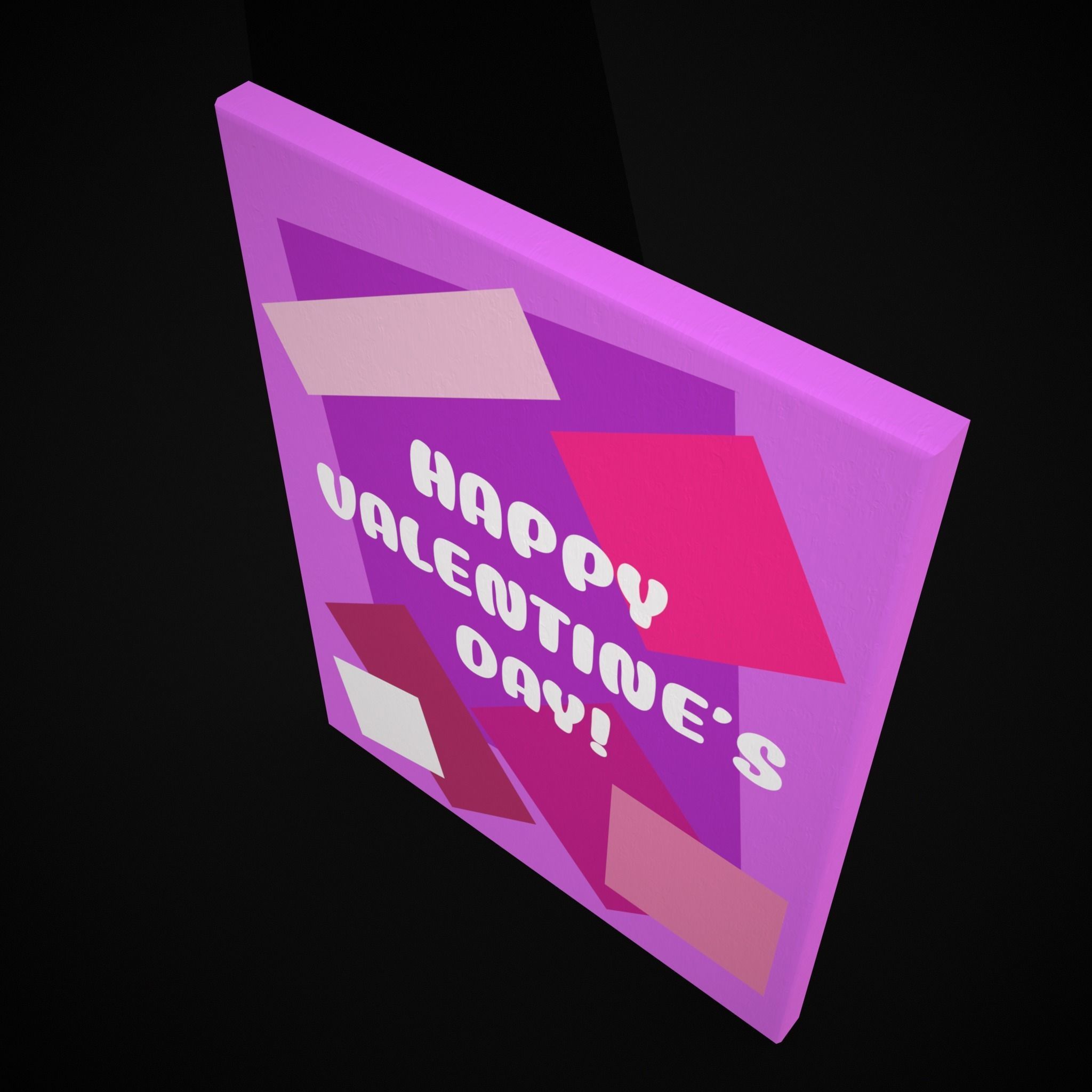 Happy Valentines Day Painting  Low-poly 3D model_8
