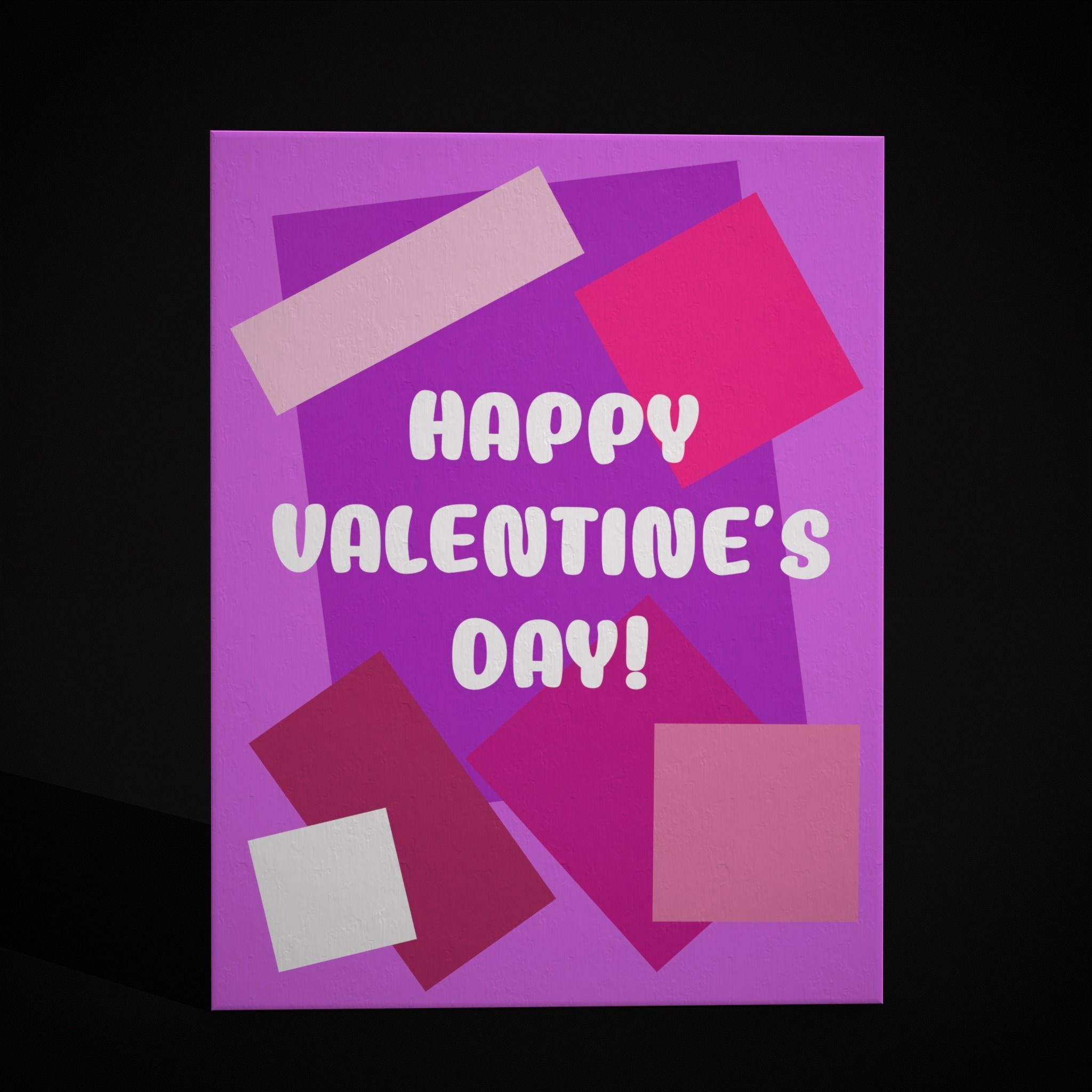 Happy Valentines Day Painting  Low-poly 3D model_3