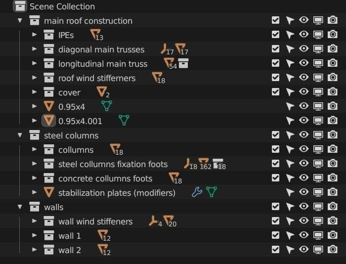 Industrial steel truss hall - calculated 3D model_11