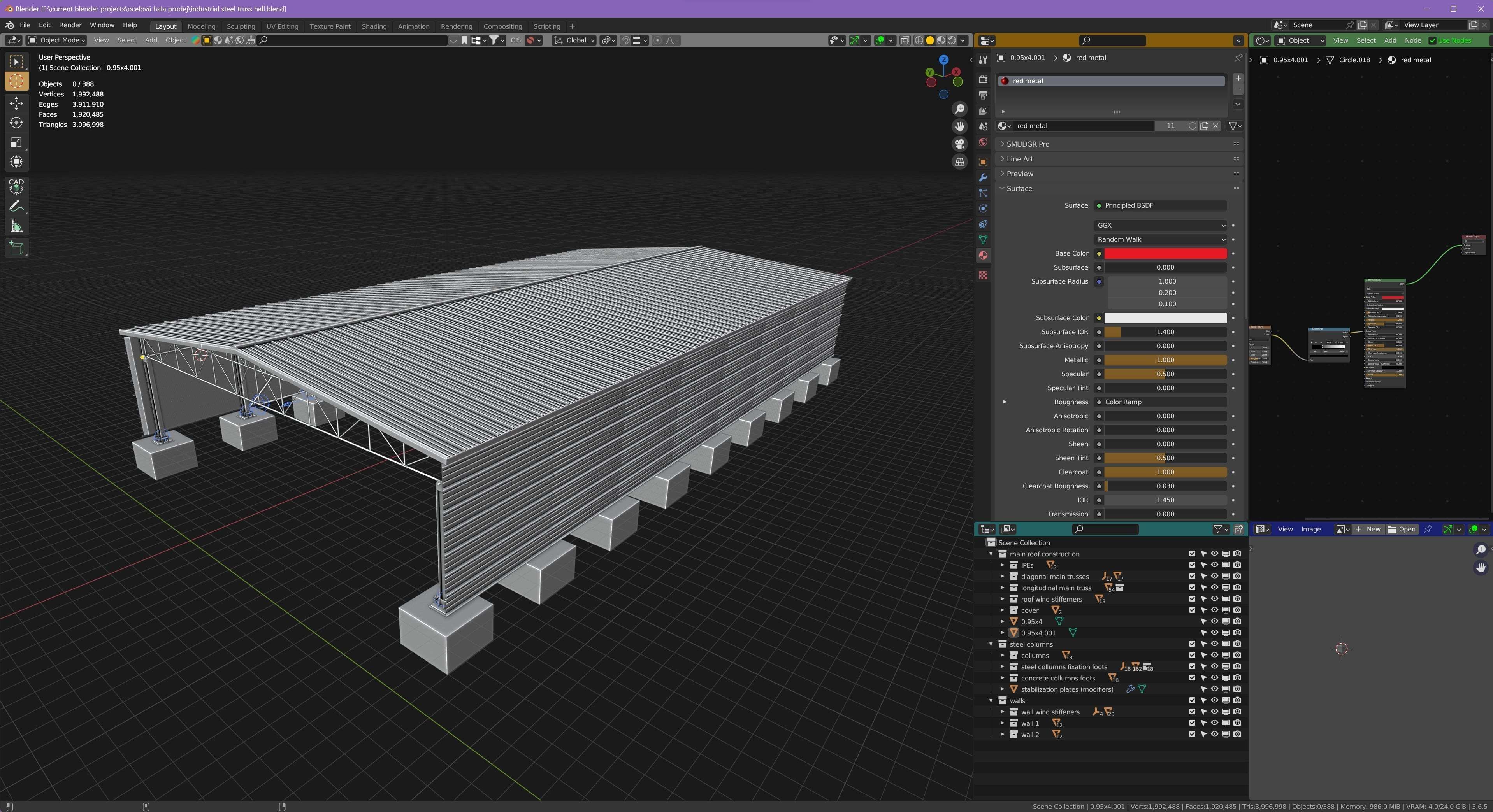 Industrial steel truss hall - calculated 3D model_10