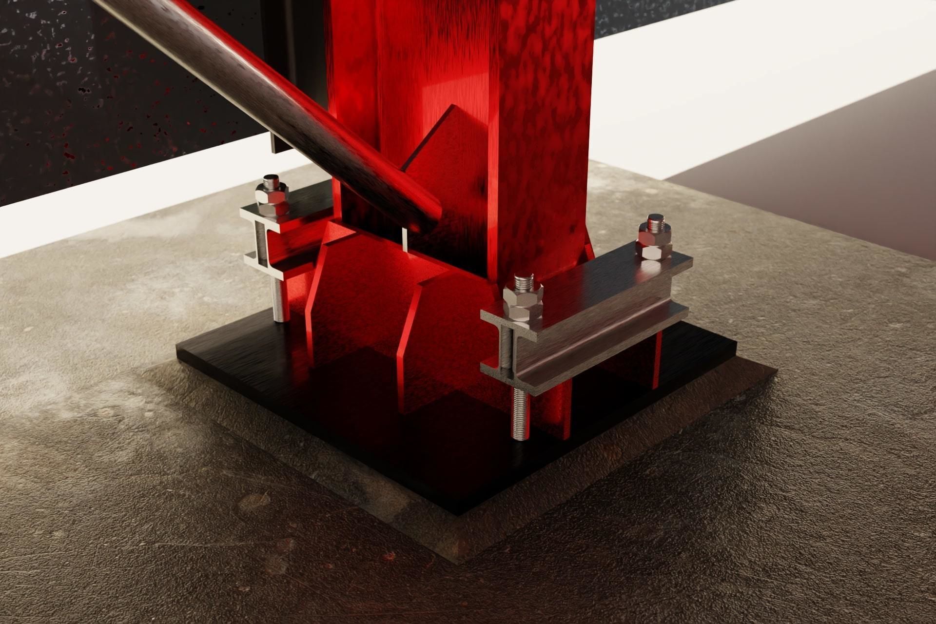 Industrial steel truss hall - calculated 3D model_2