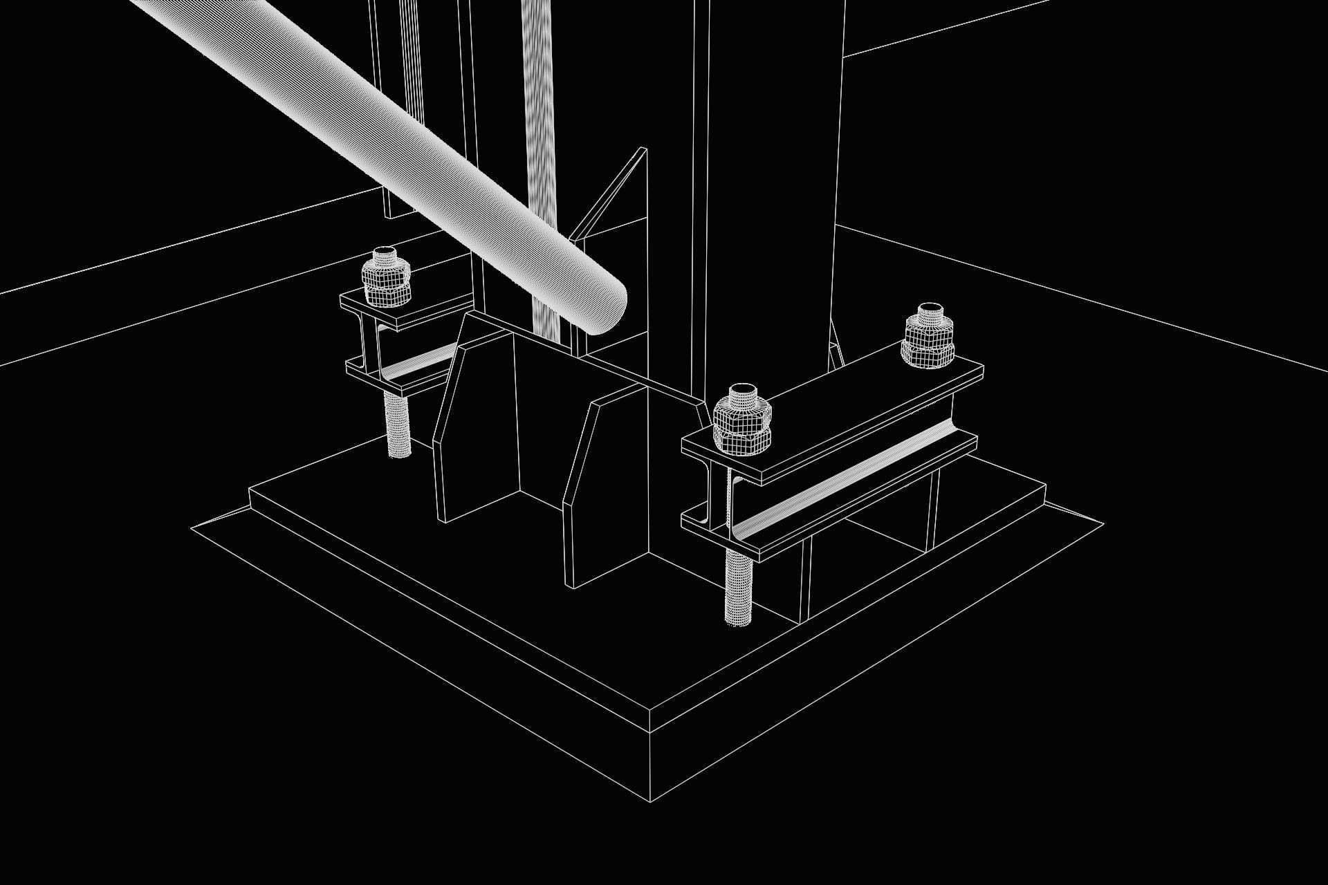 Industrial steel truss hall - calculated 3D model_3