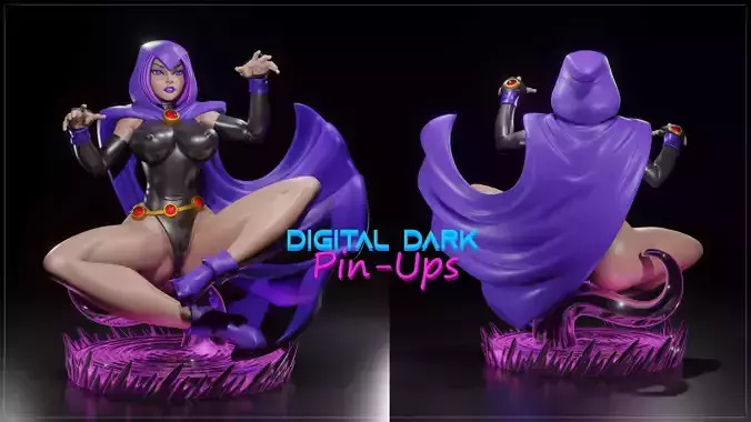 Raven older from Teen Titans with NSFW version and Miniatures 3D print model