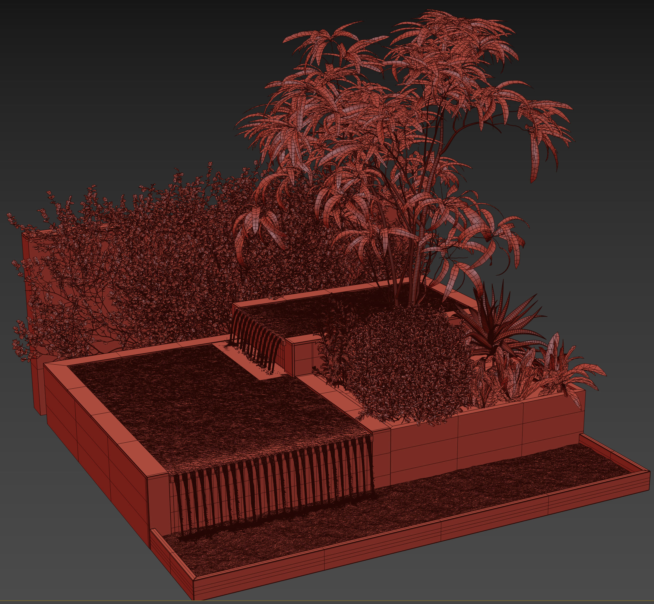 Water Ponds With Plants and Fish 3D model_6