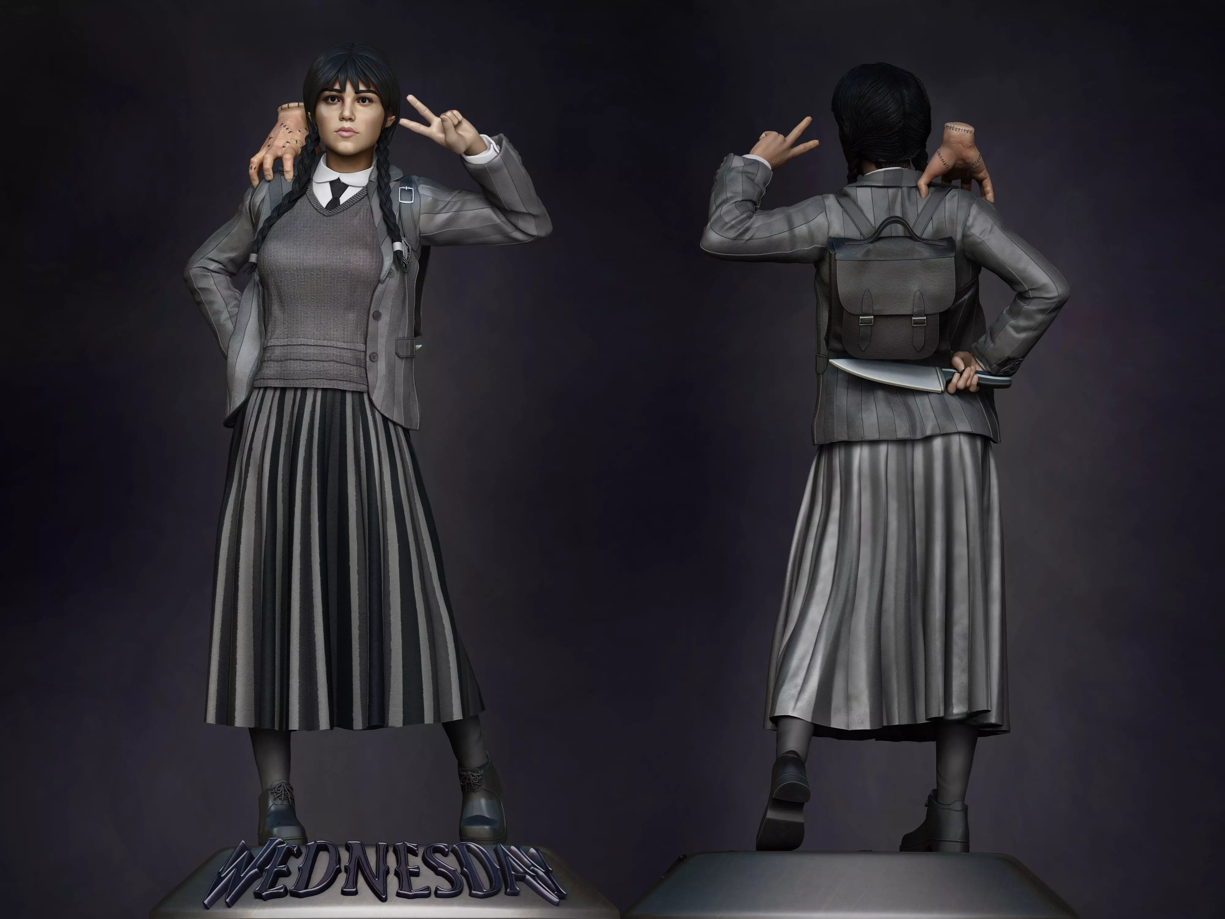 wednesday addams 3D print model_0