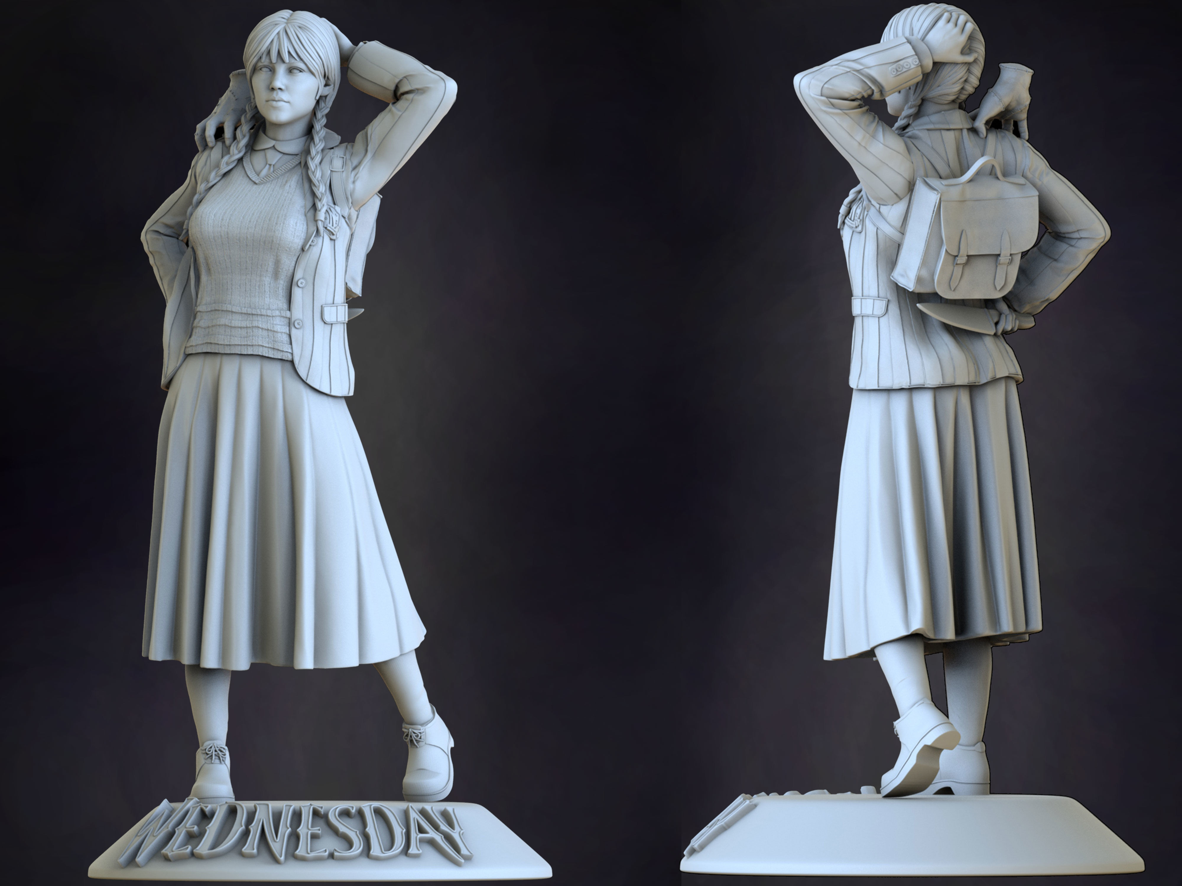 wednesday addams 3D print model_1
