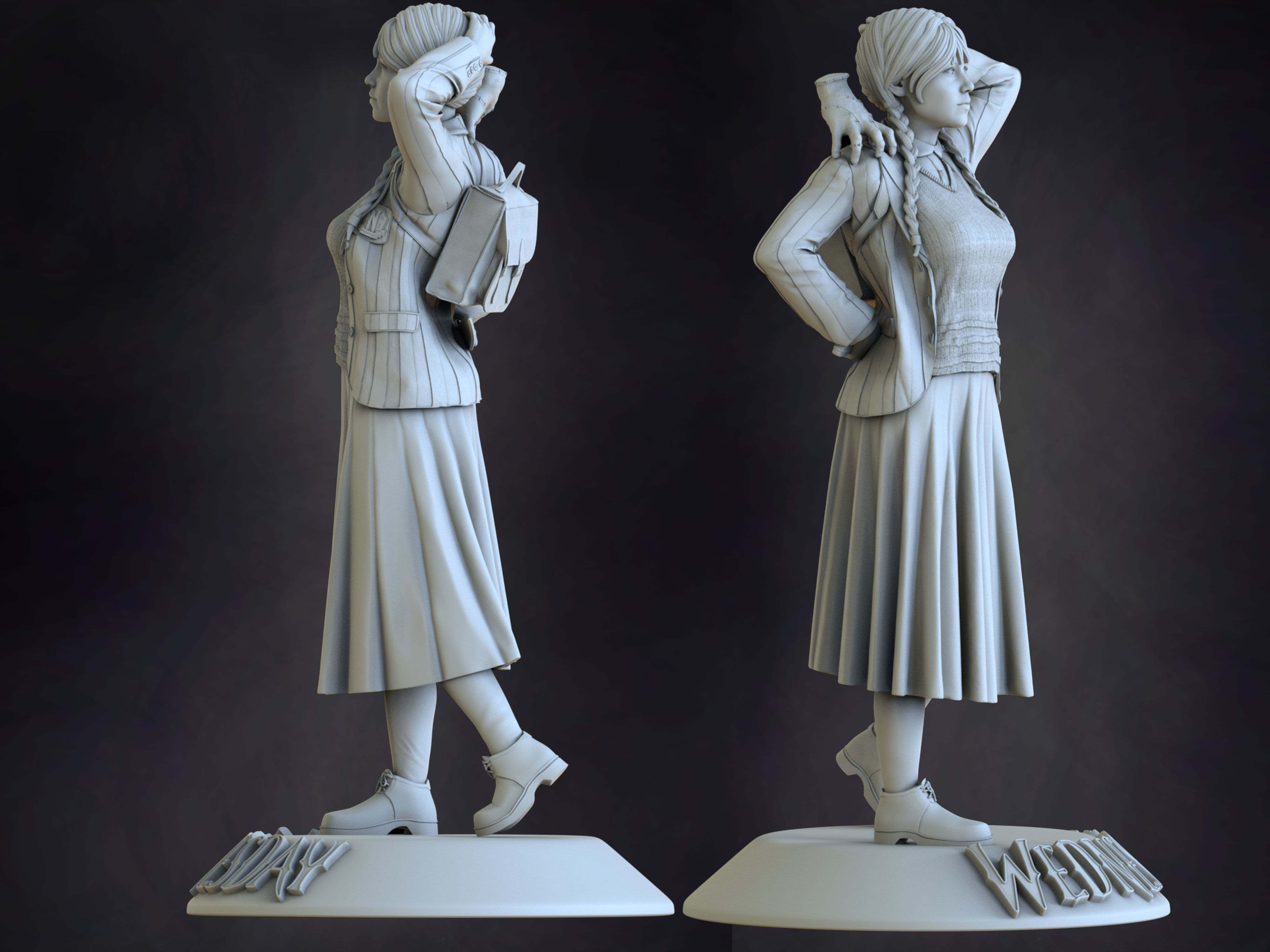 wednesday addams 3D print model_3
