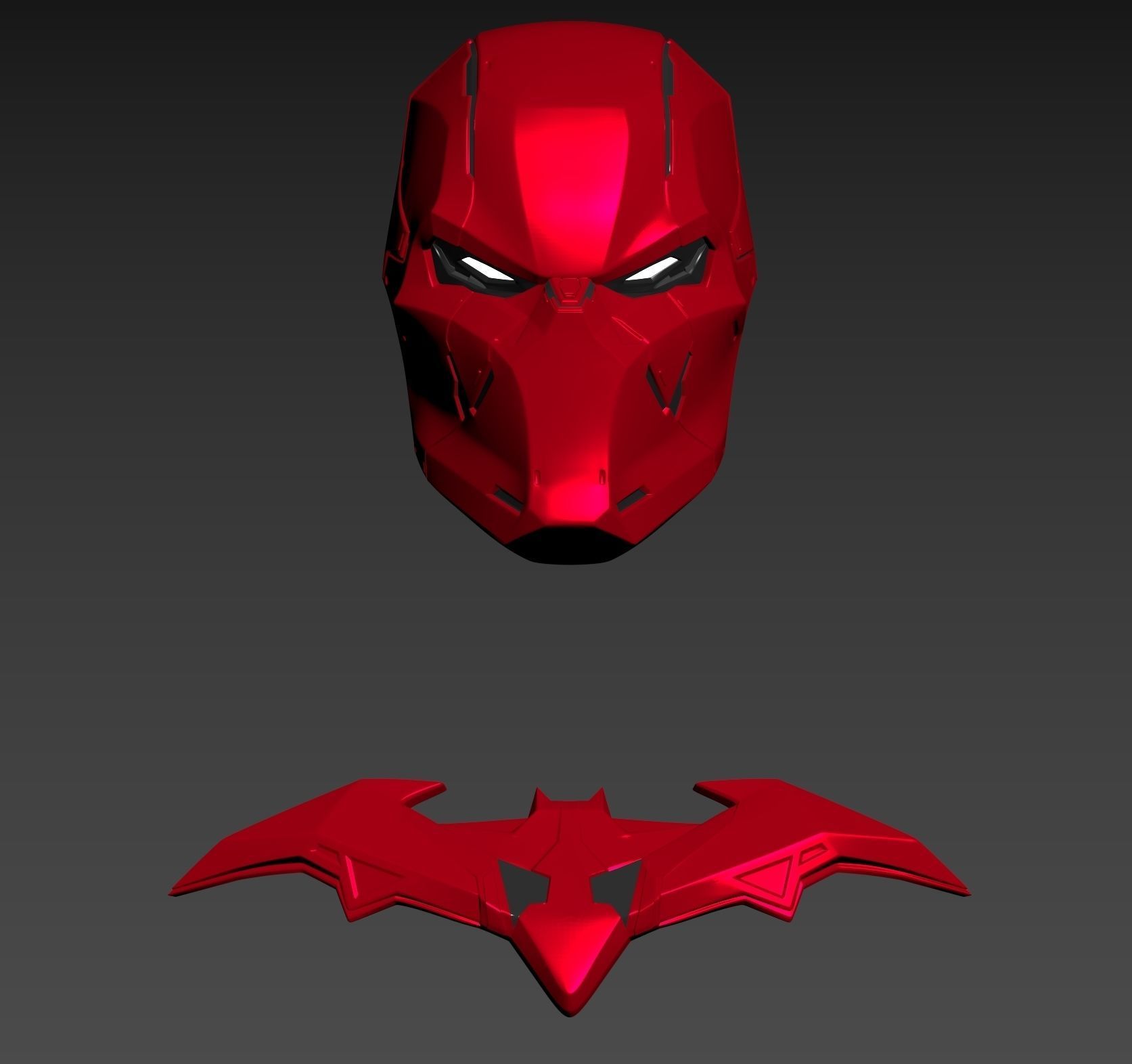 Batman Gotham Knights Red Hood Metal Helmet Cosplay 3D print model_12