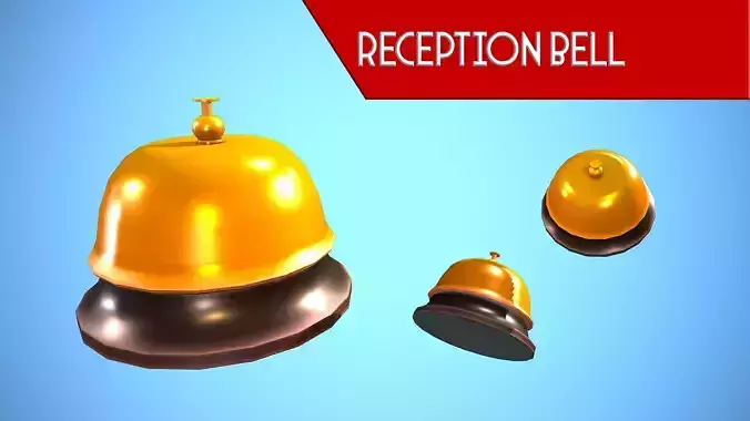 RECEPTION BELL RING HOTEL LOBBY CARTOON STYLIZED