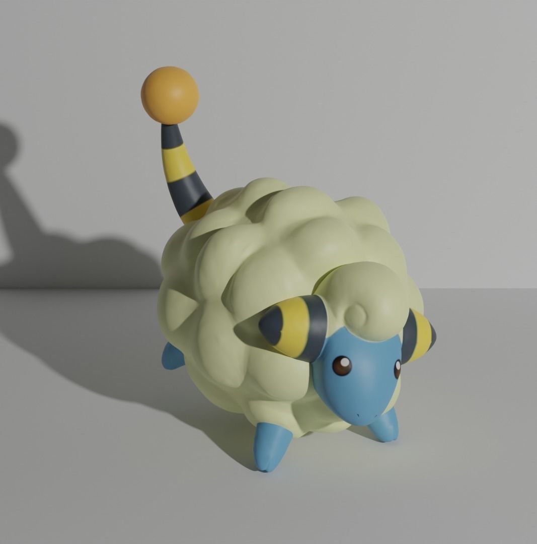 Mareep Flaaffy Ampharos and Mega Ampharos 3D print model 3D print model_2