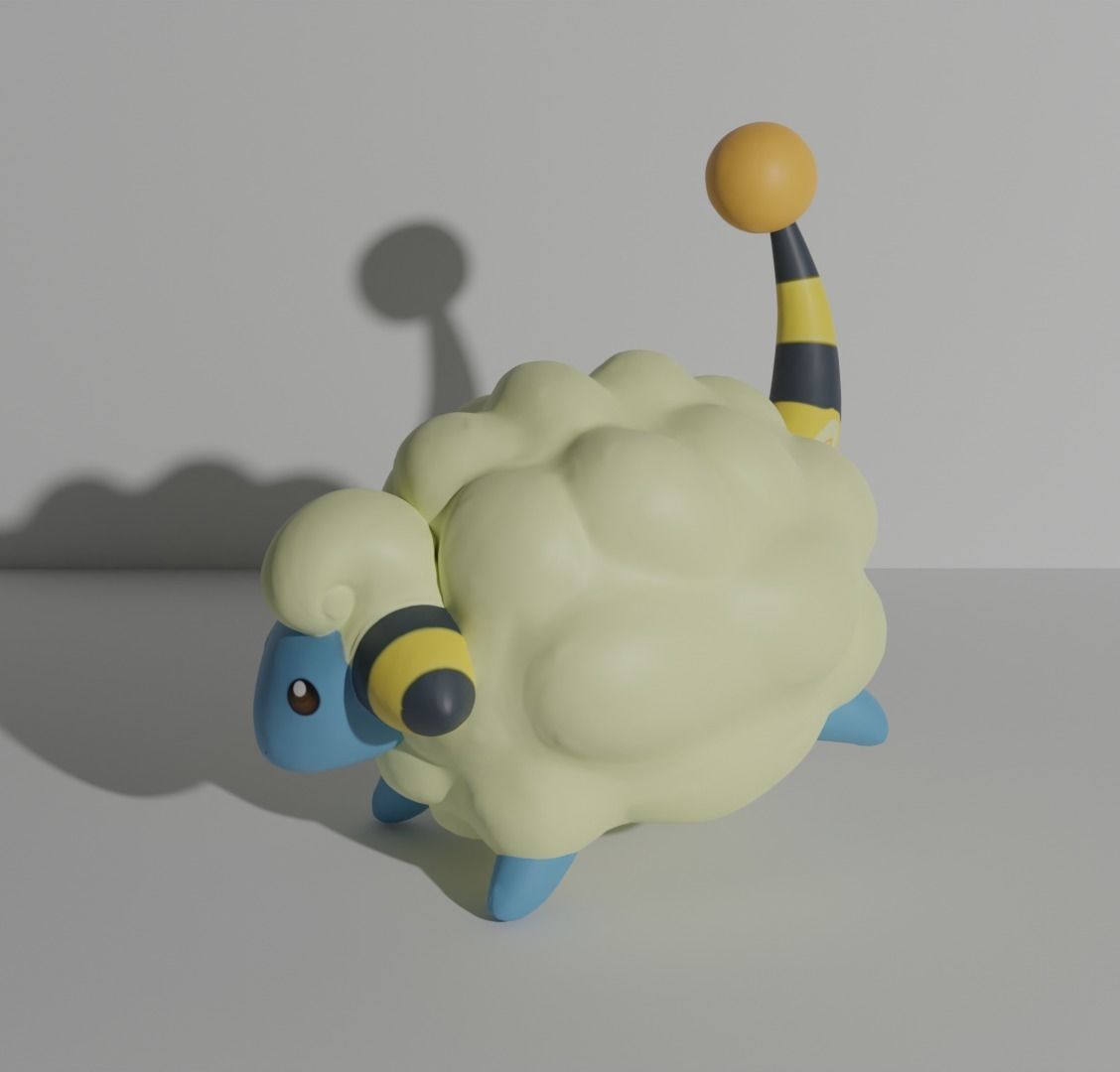 Mareep Flaaffy Ampharos and Mega Ampharos 3D print model 3D print model_4