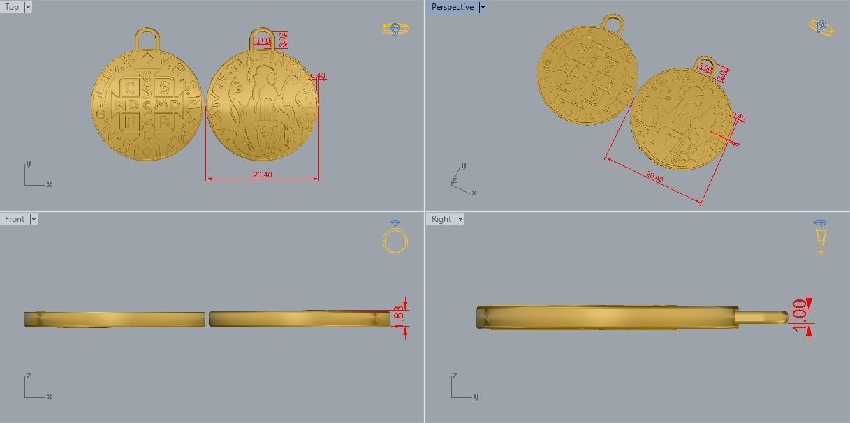 Saint Benedict Medal 3D print model_6