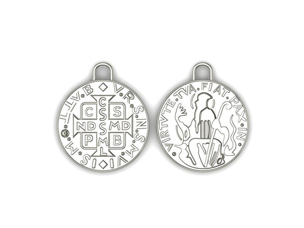 Saint Benedict Medal 3D print model_3