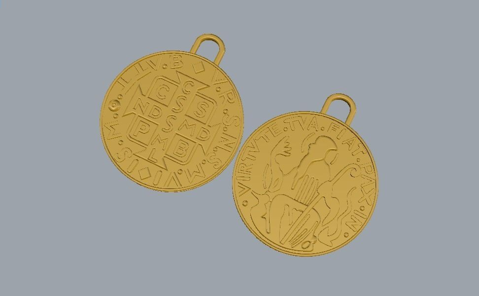 Saint Benedict Medal 3D print model_4