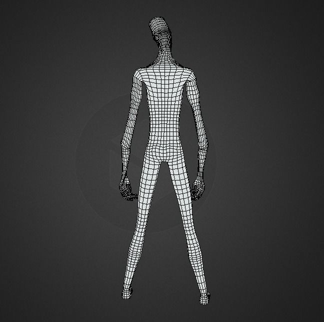 Slender Man Base Model Low-poly 3D model_4